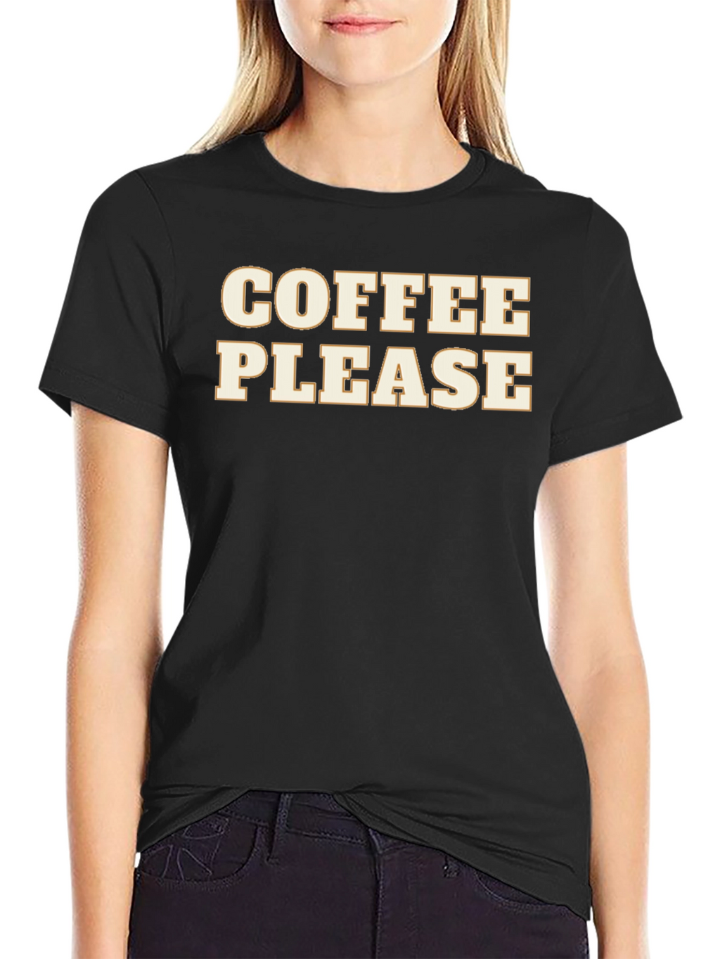 Coffee Please Graphic Tee - Soft Black Cotton T-Shirt