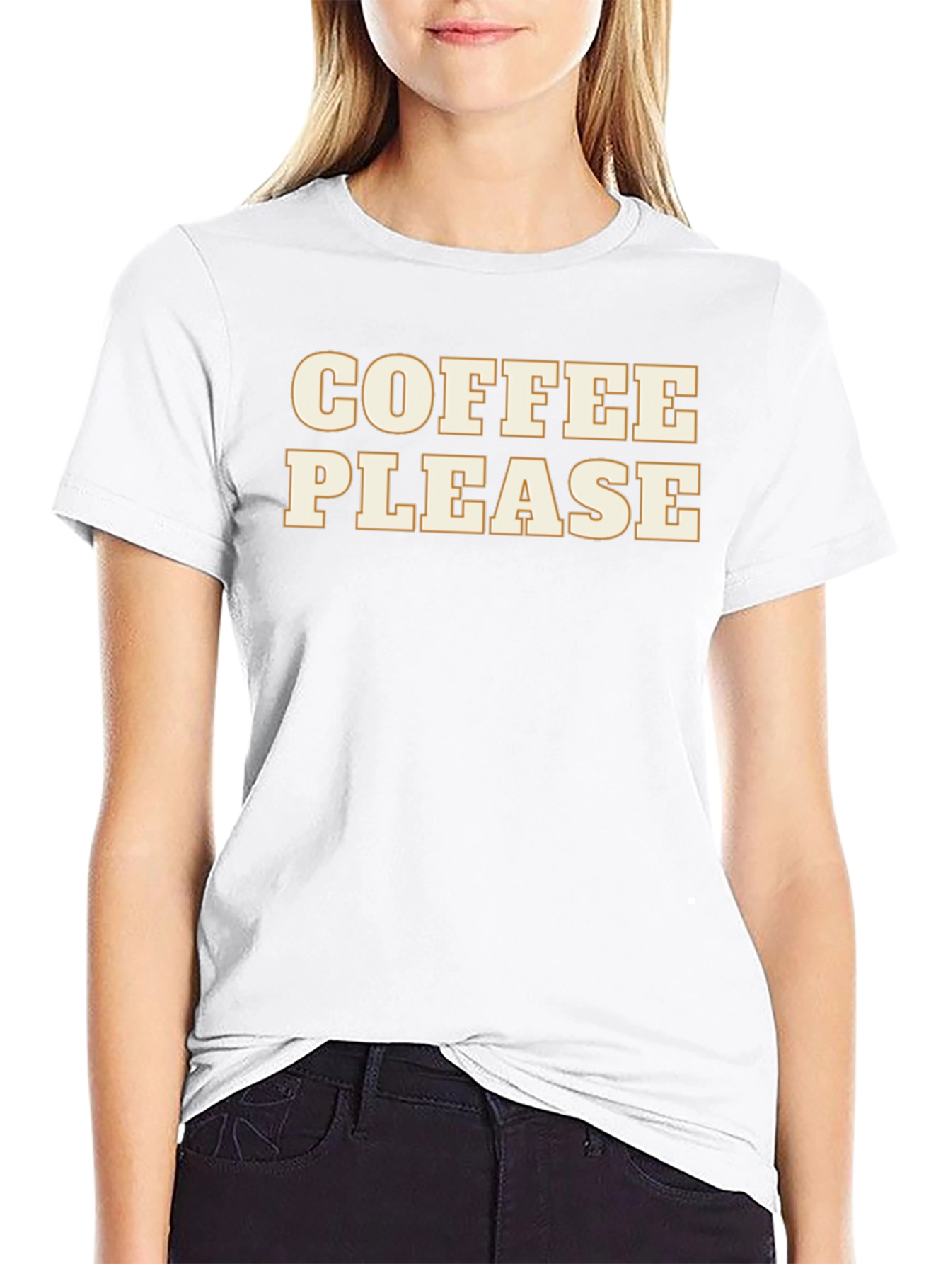 Coffee Please Graphic Tee - Soft Black Cotton T-Shirt