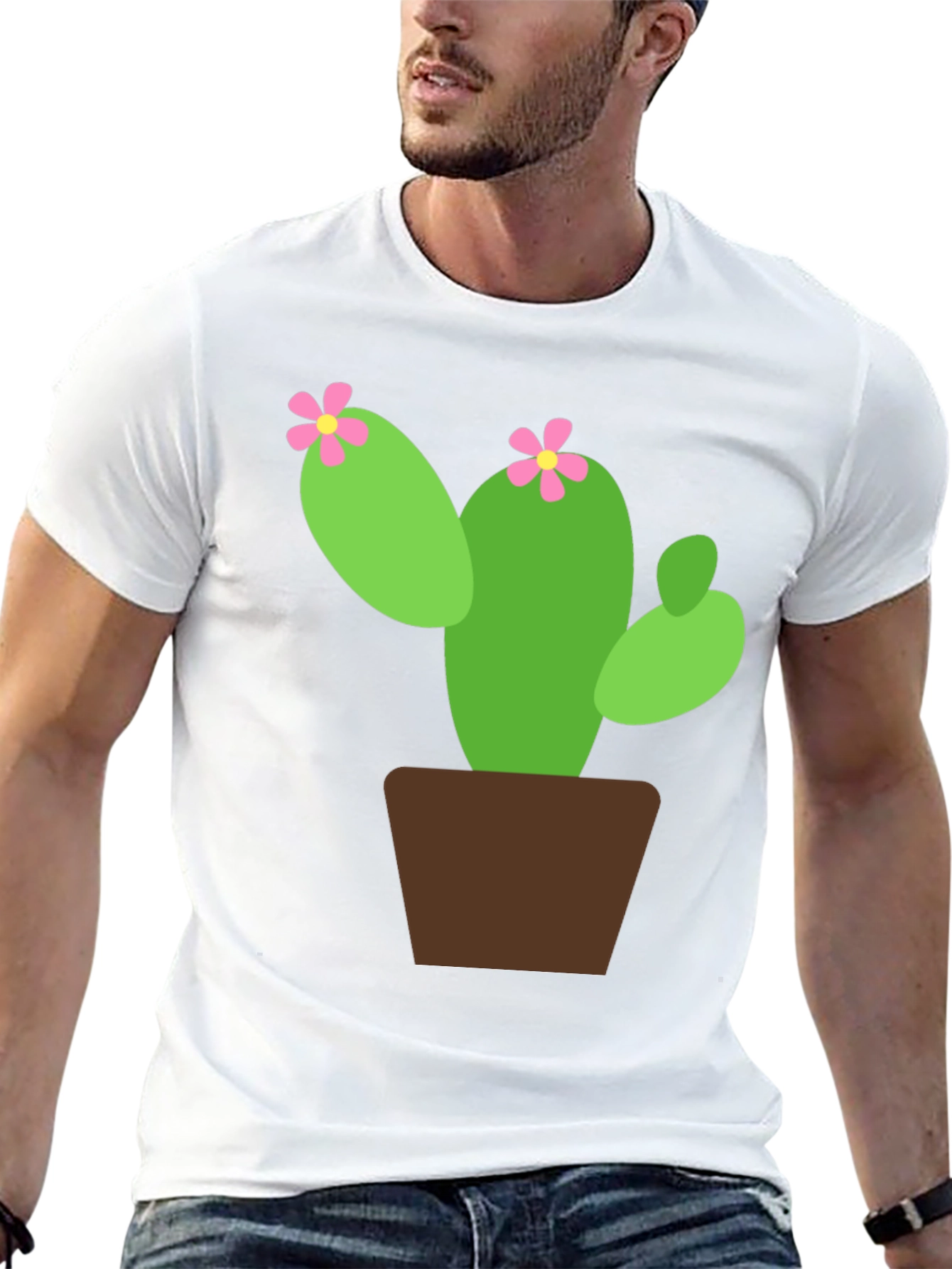 Cactus Flower Graphic Tee - Black T-Shirt