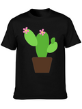 Cactus Flower Graphic Tee - Black T-Shirt