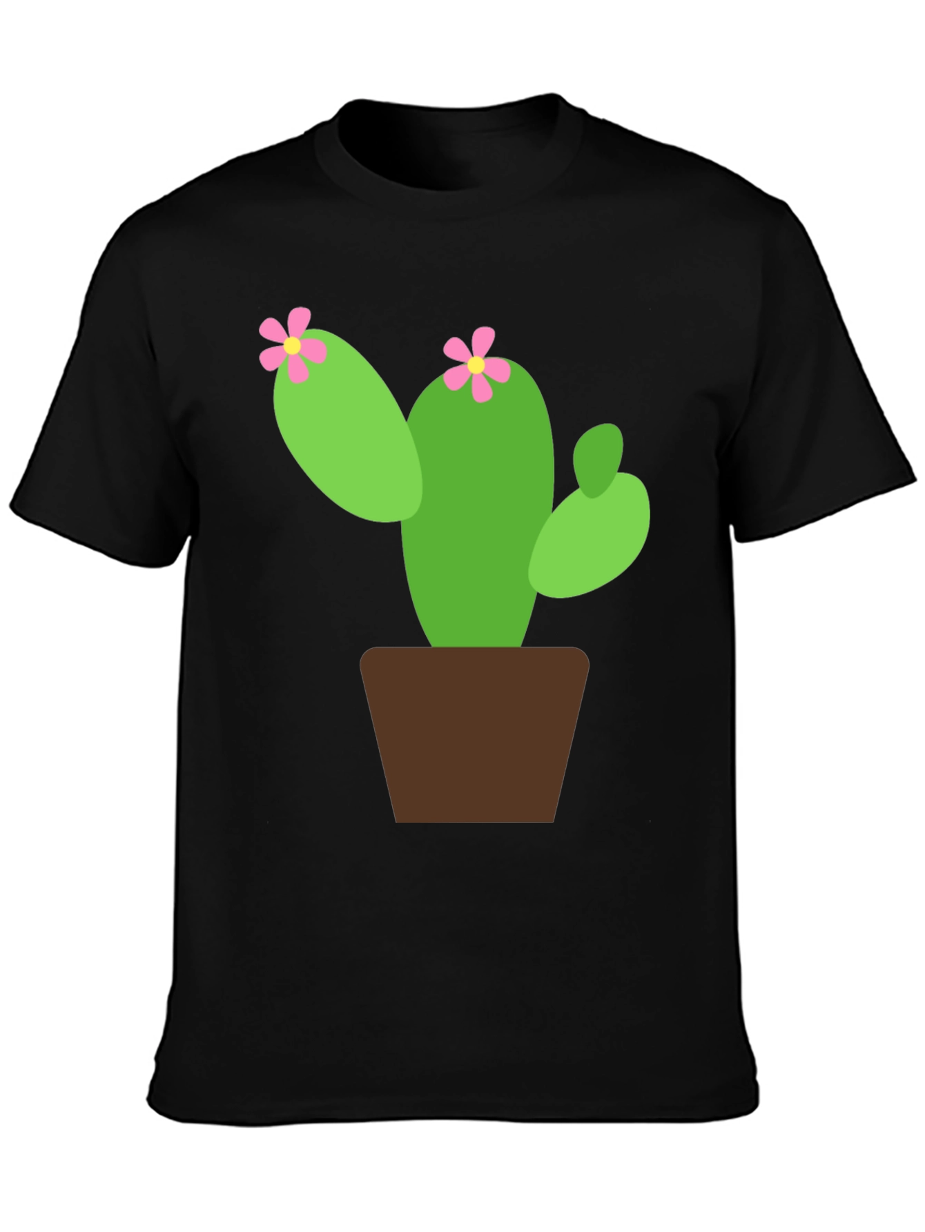 Cactus Flower Graphic Tee - Black T-Shirt
