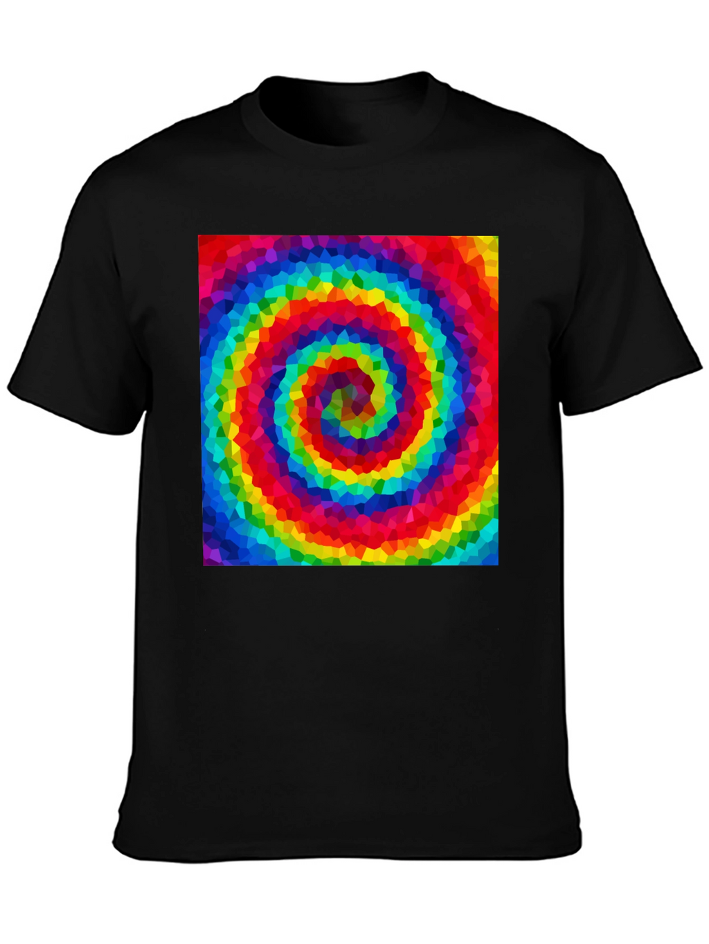 Rainbow Swirl Graphic Tee - Black Cotton Blend