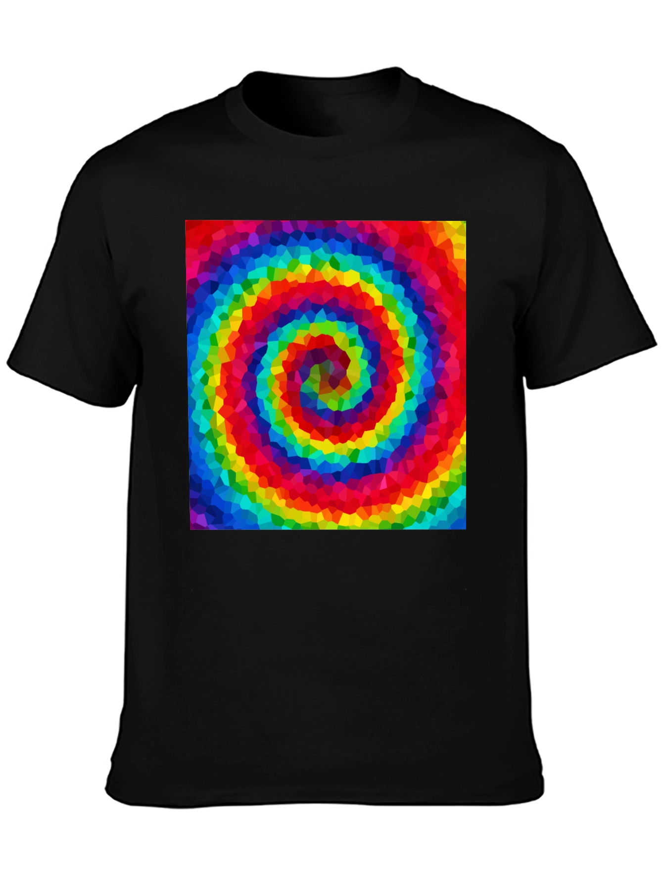 Rainbow Swirl Graphic Tee - Black Cotton Blend