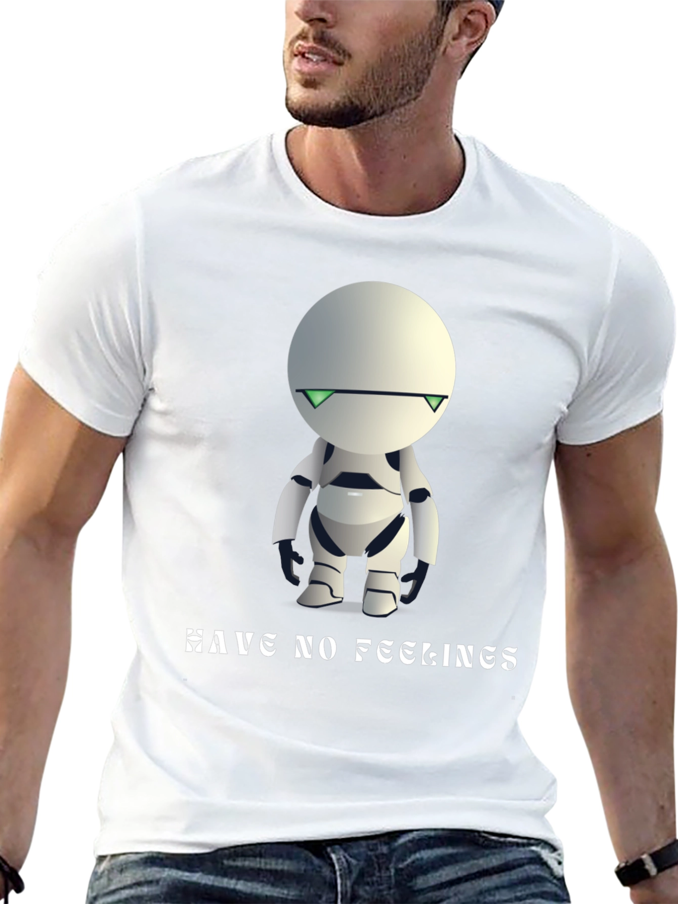 Robot Tee: Have No Feelings Black T-Shirt