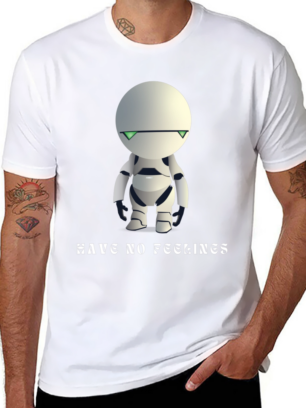 Robot Tee: Have No Feelings Black T-Shirt