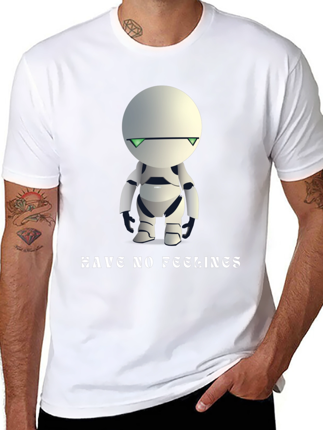 Robot Tee: Have No Feelings Black T-Shirt