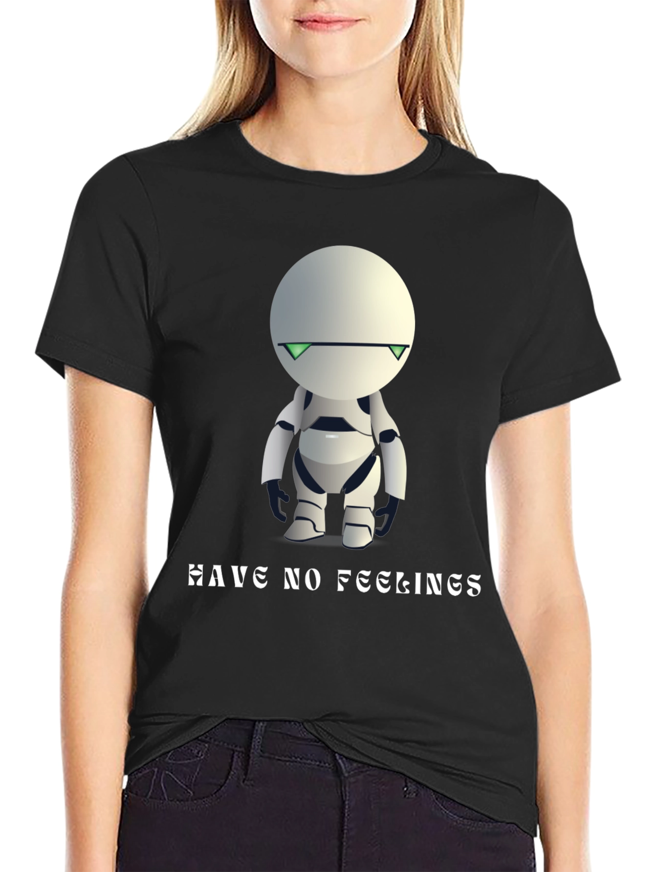 Robot Tee: Have No Feelings Black T-Shirt