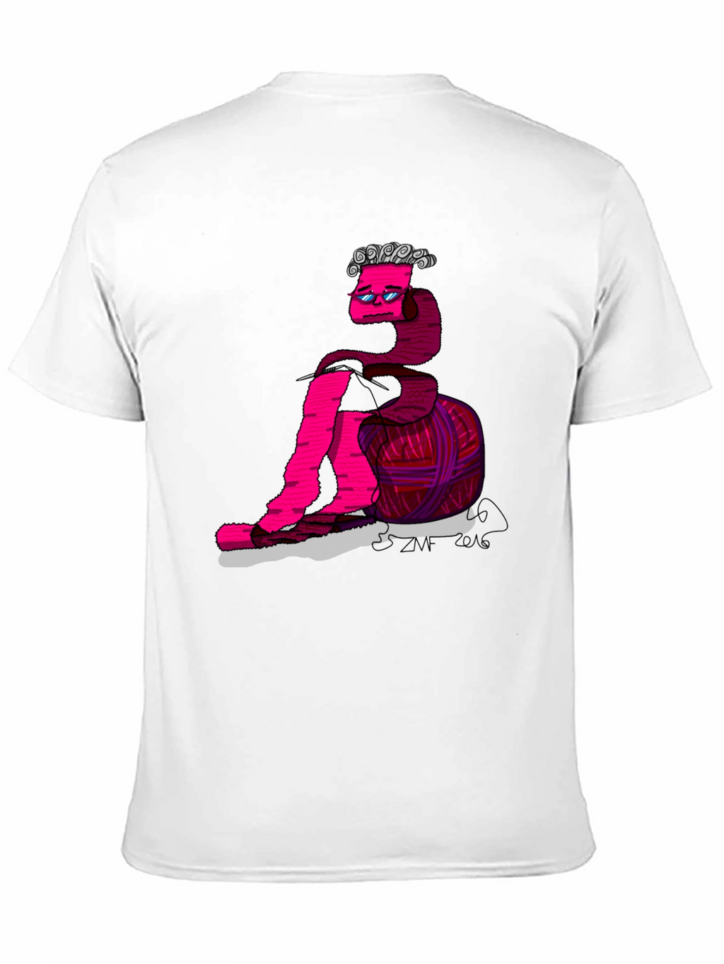 Knitting Worm Graphic T-Shirt - Unique Design