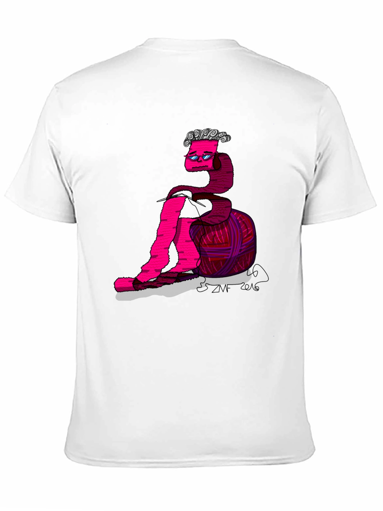 Knitting Worm Graphic T-Shirt - Unique Design