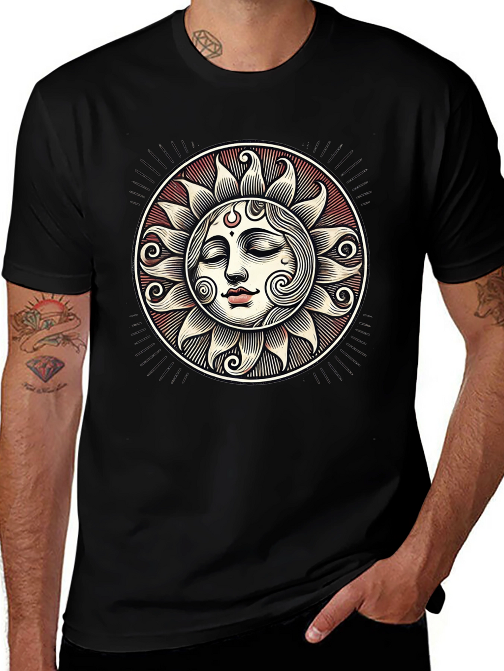 Celestial Sun Face Graphic Tee