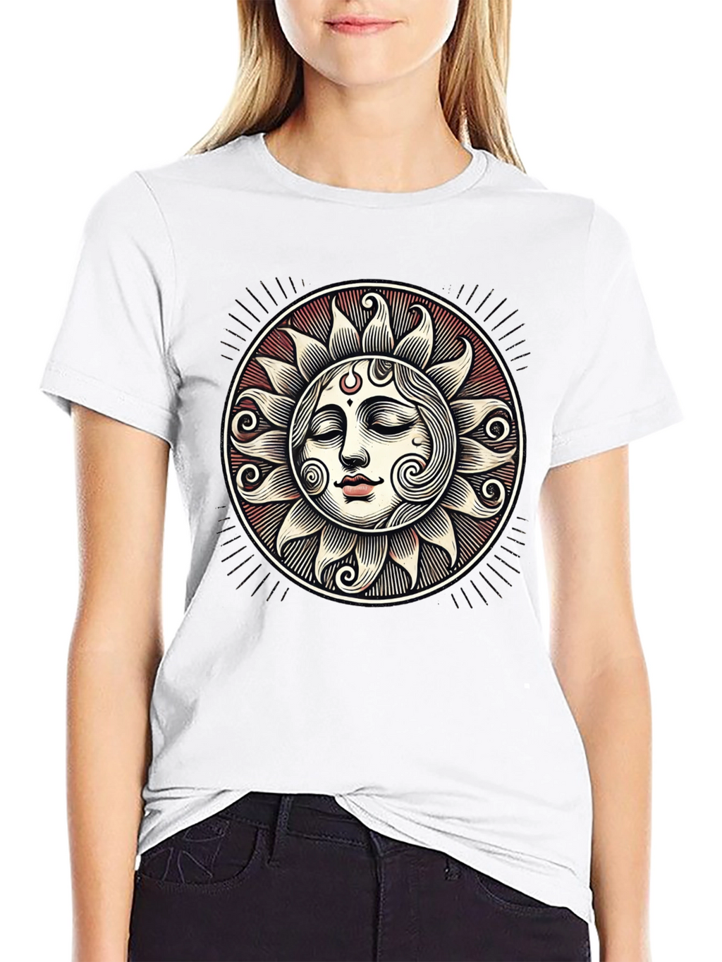 Celestial Sun Face Graphic Tee