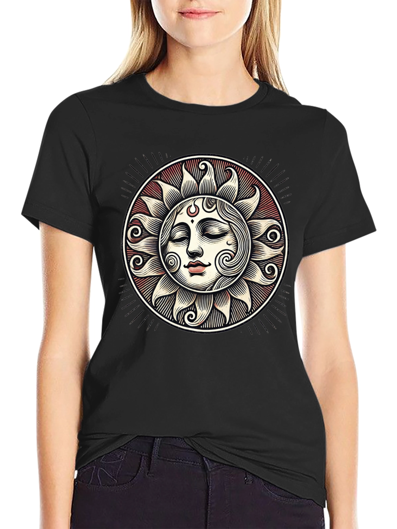 Celestial Sun Face Graphic Tee