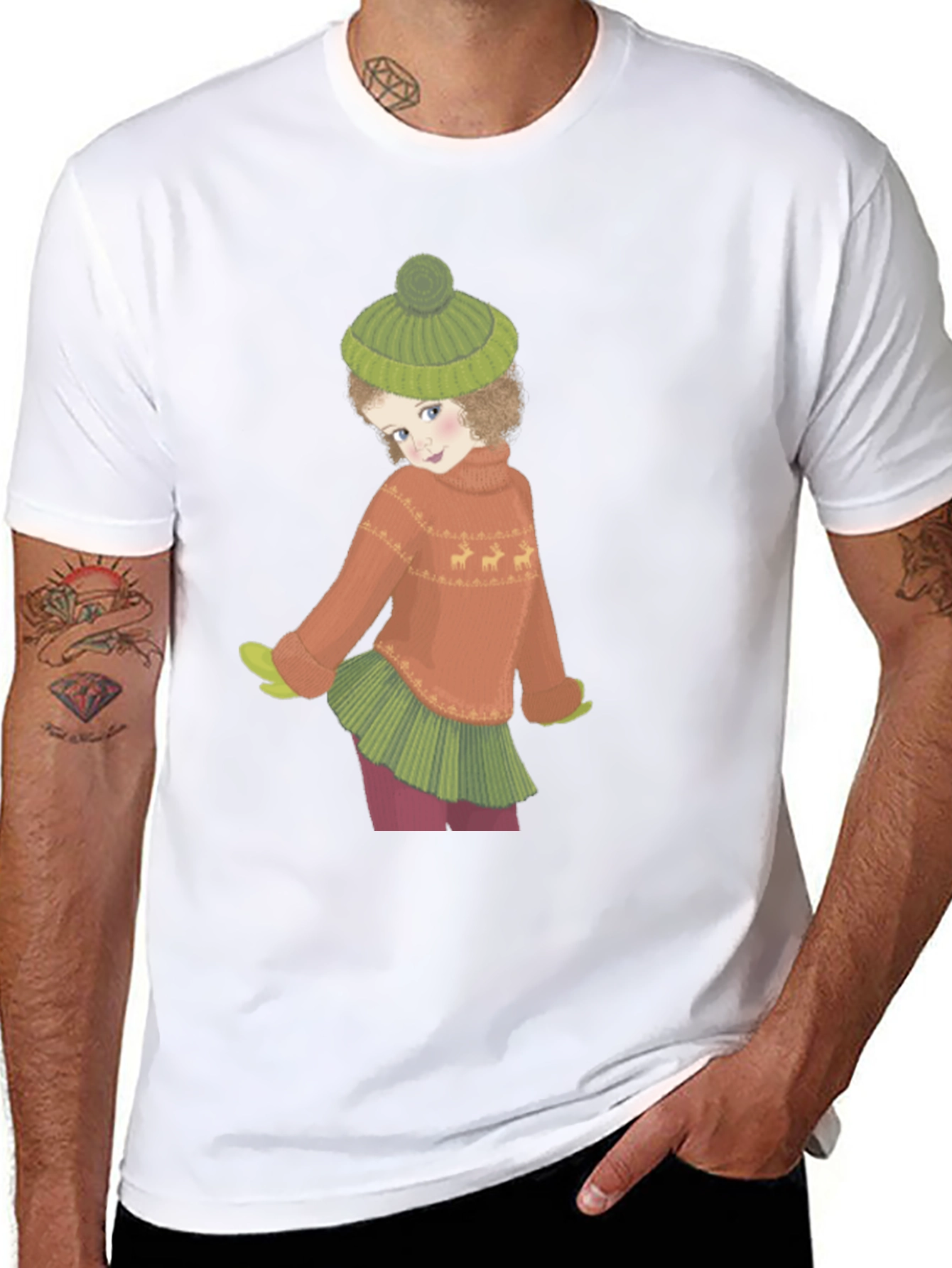 Whimsical Winter Girl Graphic Tee