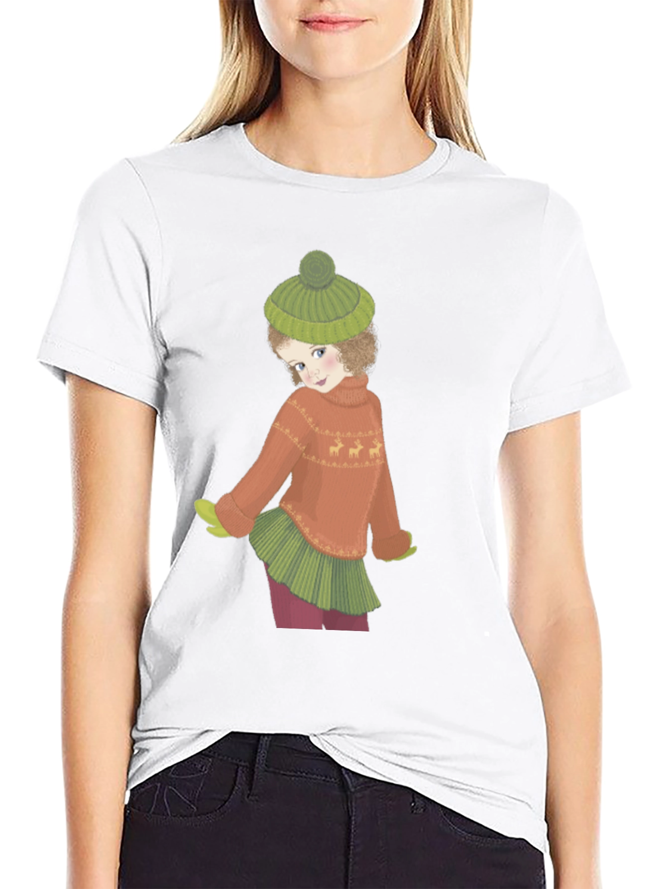 Whimsical Winter Girl Graphic Tee