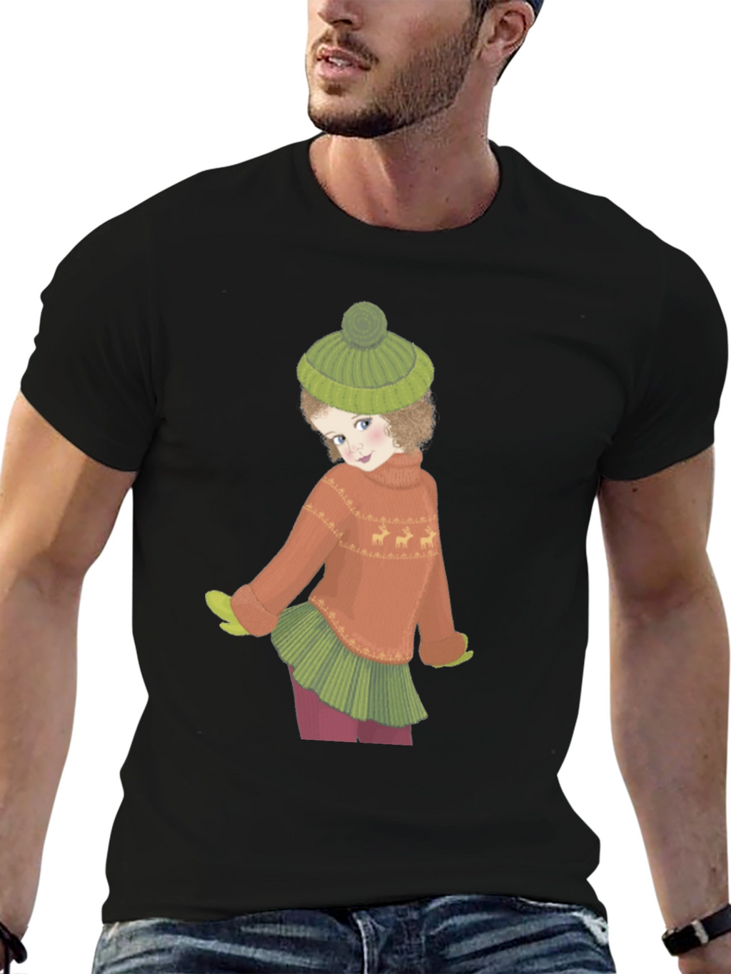 Whimsical Winter Girl Graphic Tee