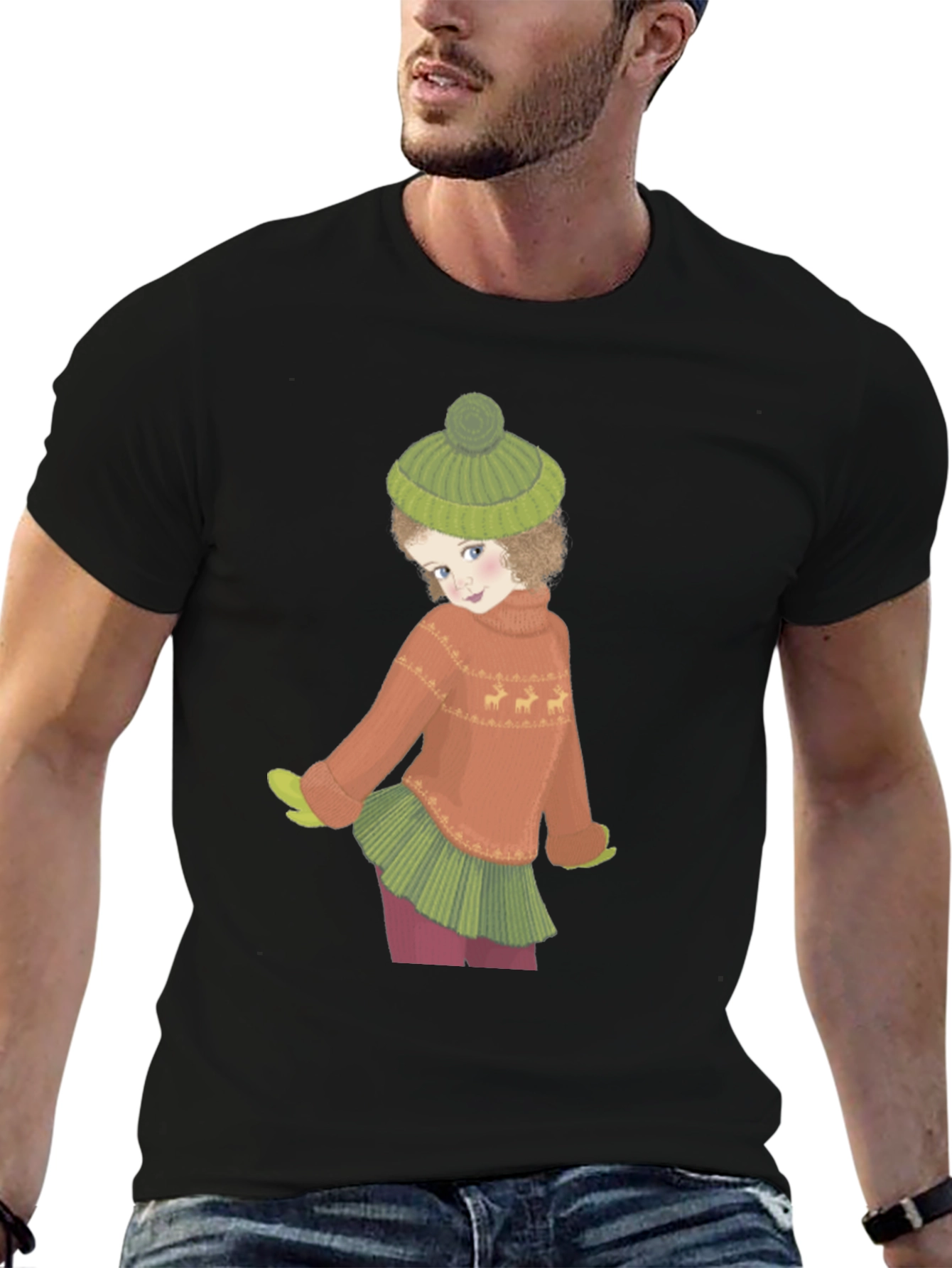 Whimsical Winter Girl Graphic Tee