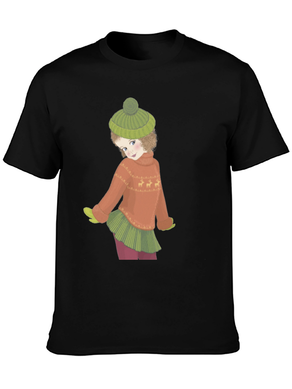 Whimsical Winter Girl Graphic Tee