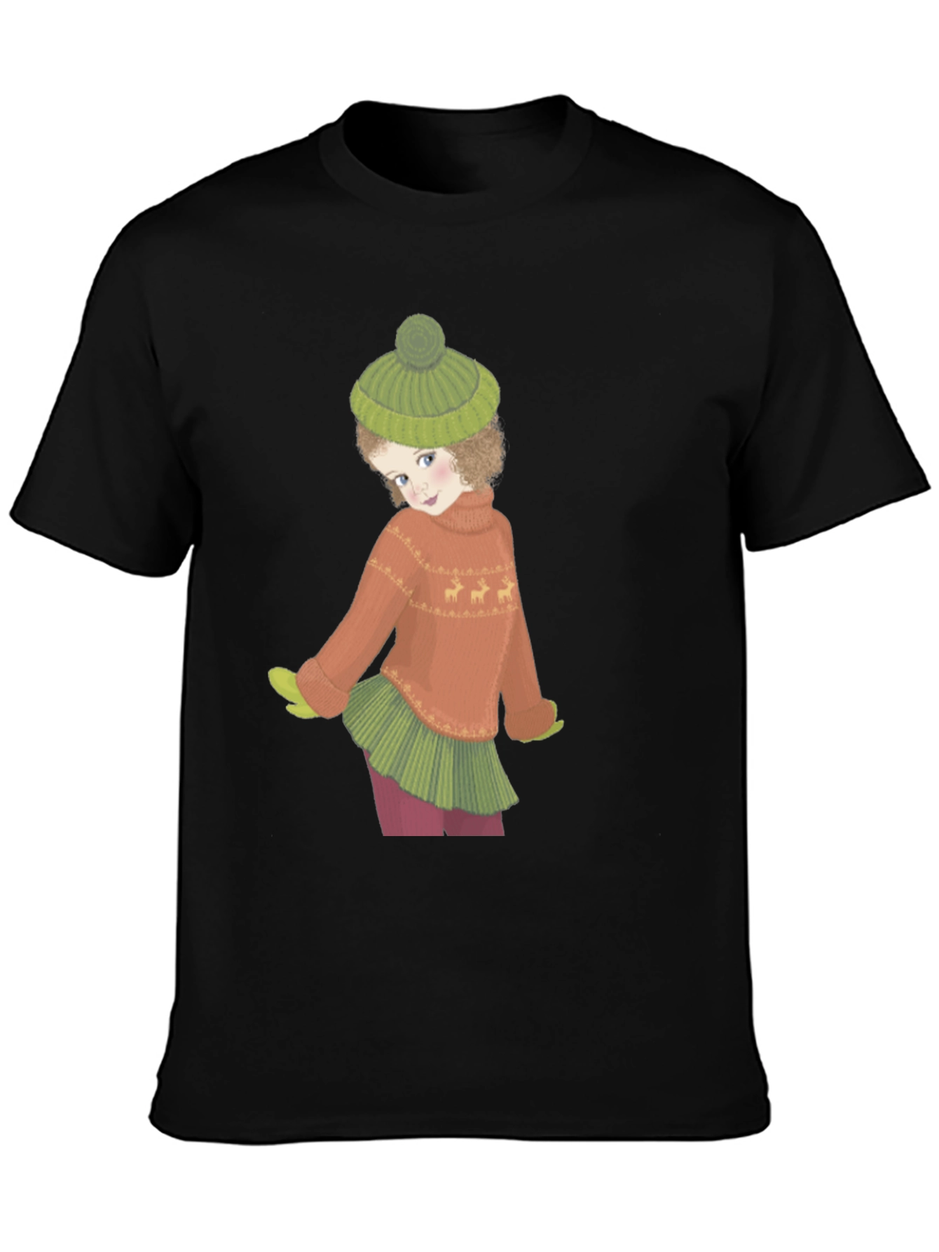 Whimsical Winter Girl Graphic Tee