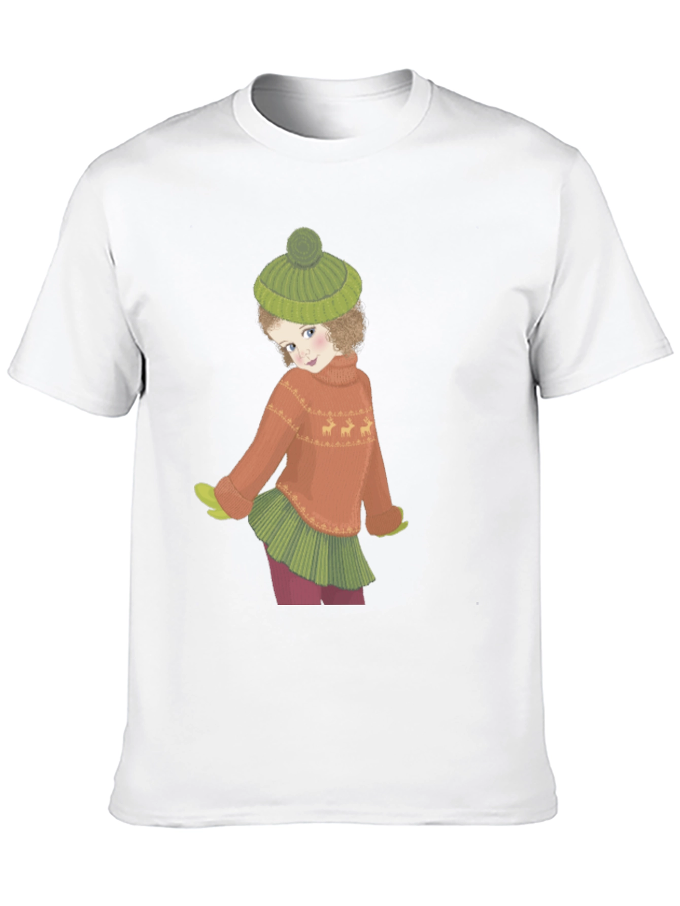 Whimsical Winter Girl Graphic Tee