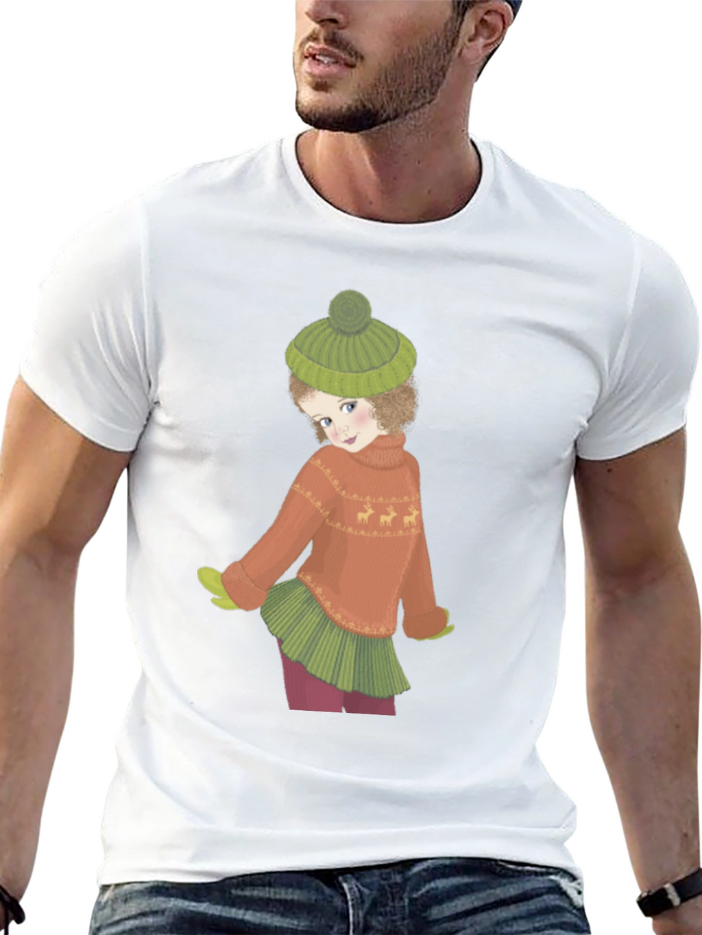 Whimsical Winter Girl Graphic Tee