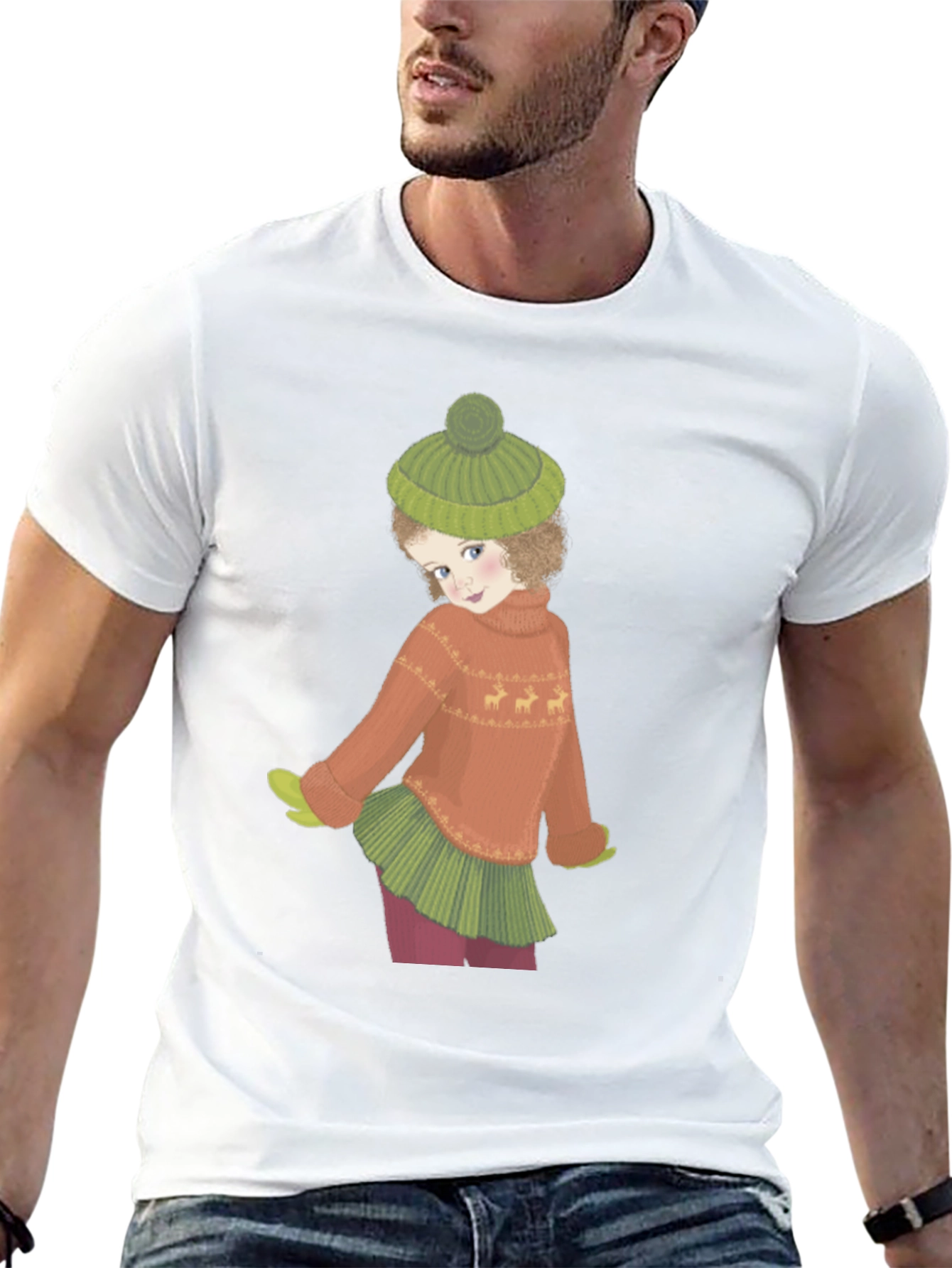 Whimsical Winter Girl Graphic Tee
