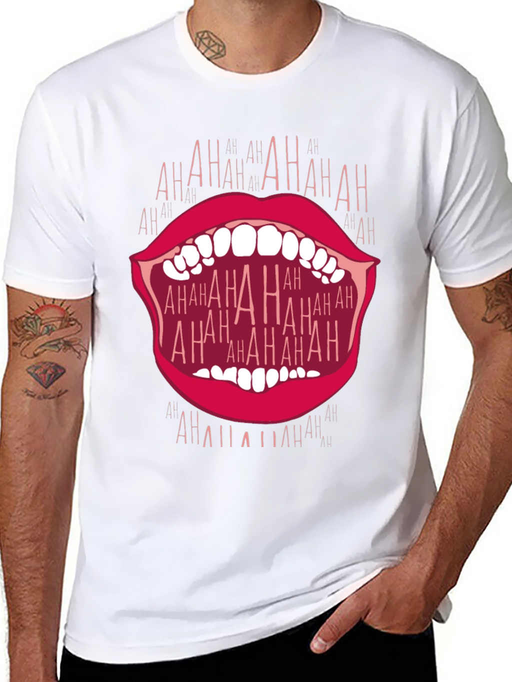 Laughing Mouth Graphic T-Shirt - Bold Statement Tee