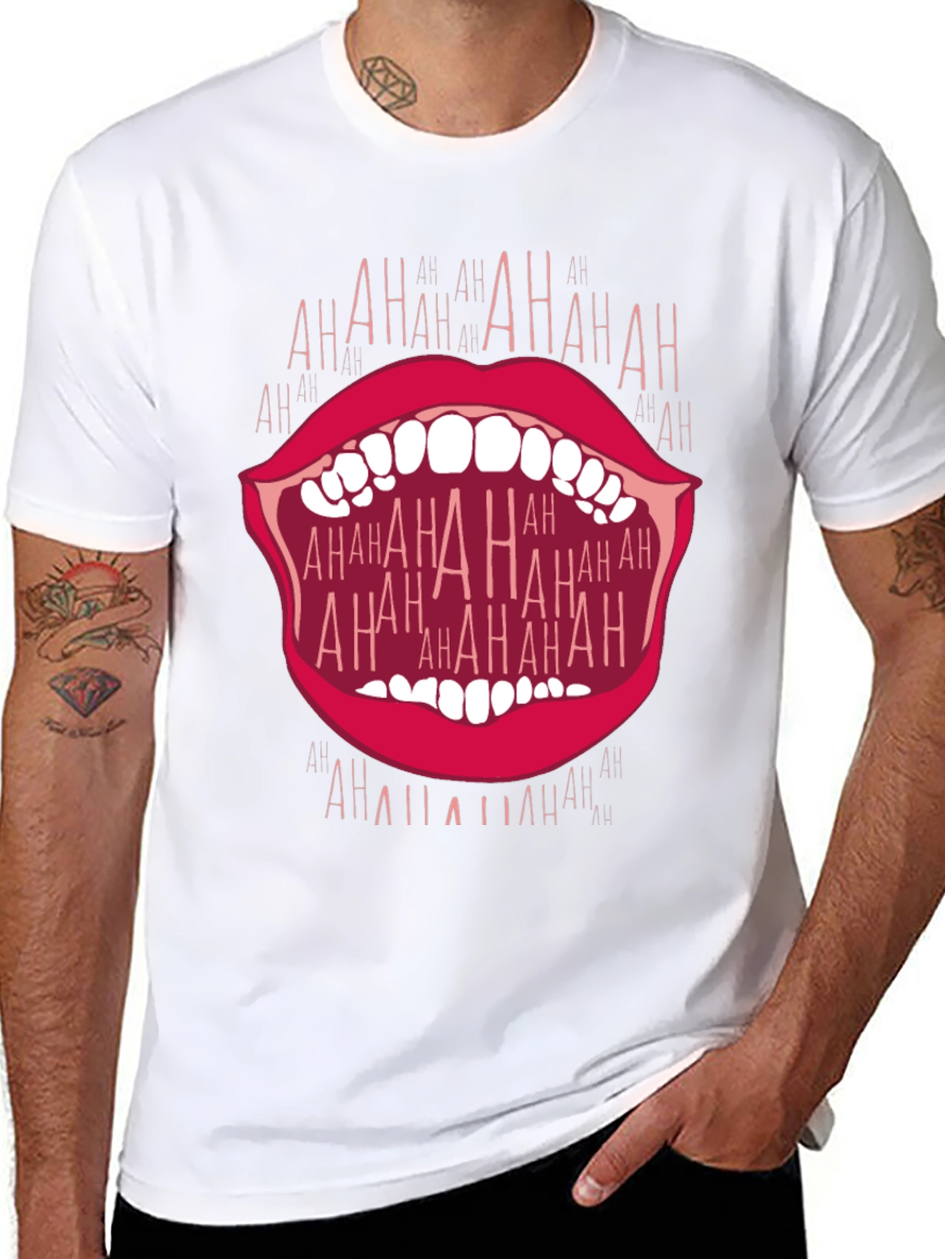 Laughing Mouth Graphic T-Shirt - Bold Statement Tee