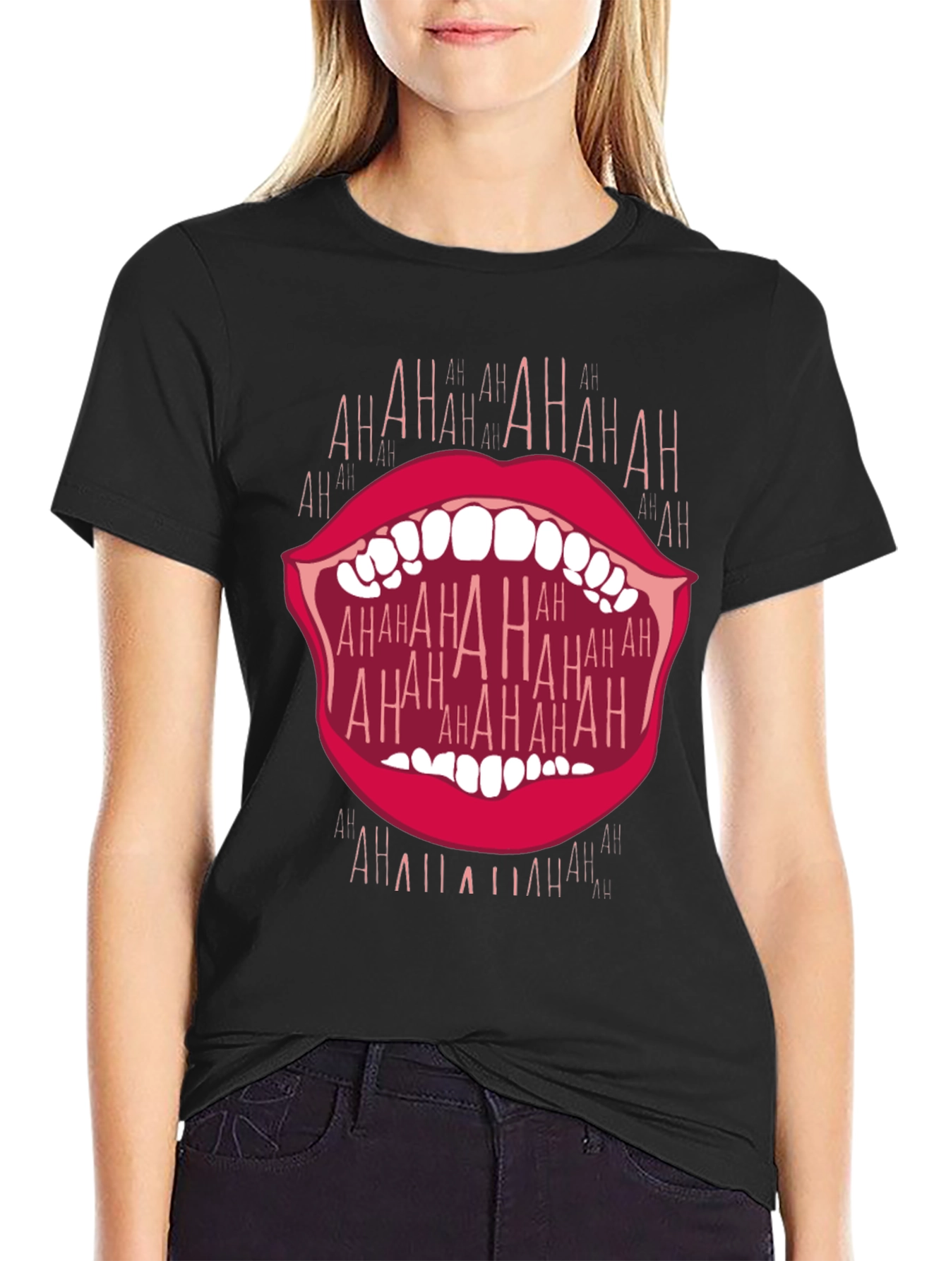 Laughing Mouth Graphic T-Shirt - Bold Statement Tee