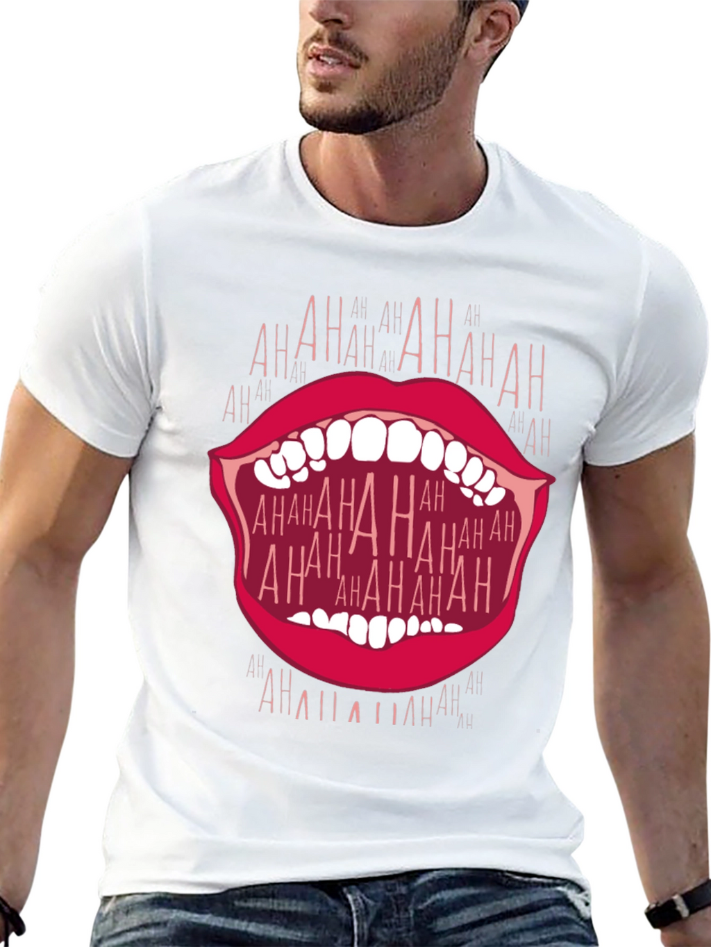 Laughing Mouth Graphic T-Shirt - Bold Statement Tee