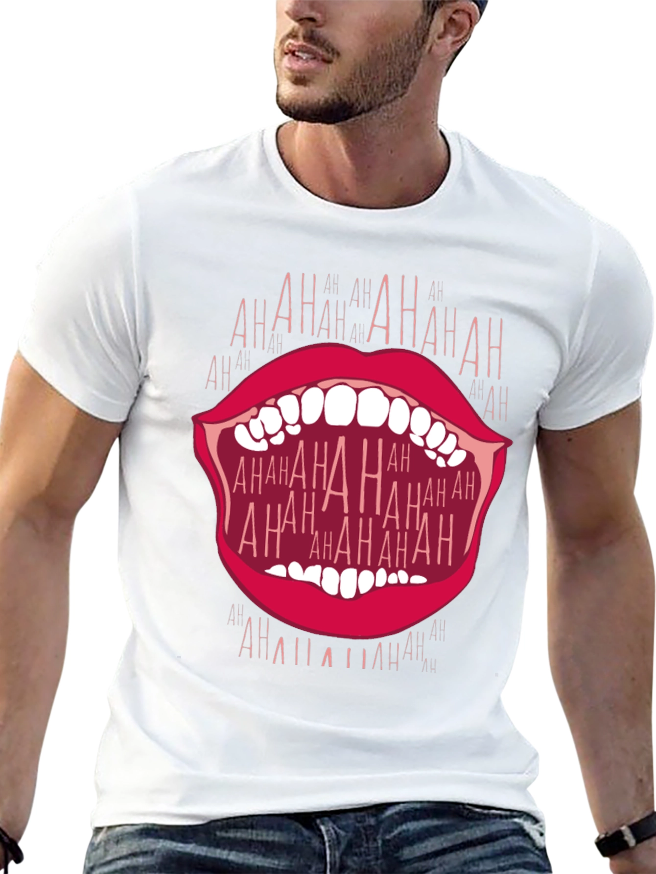 Laughing Mouth Graphic T-Shirt - Bold Statement Tee
