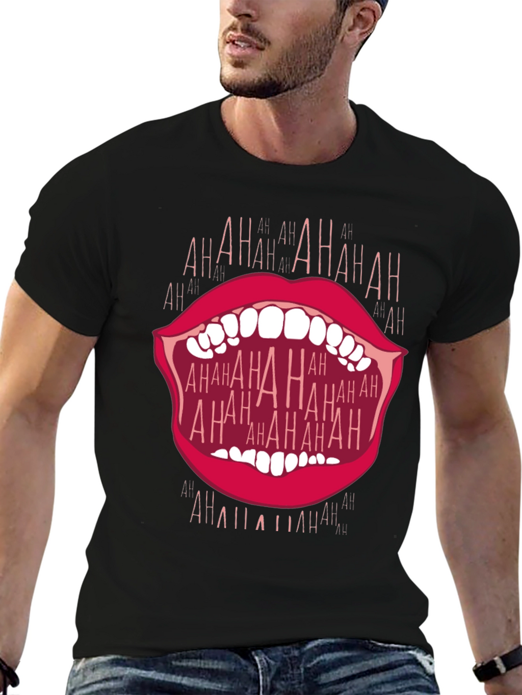 Laughing Mouth Graphic T-Shirt - Bold Statement Tee