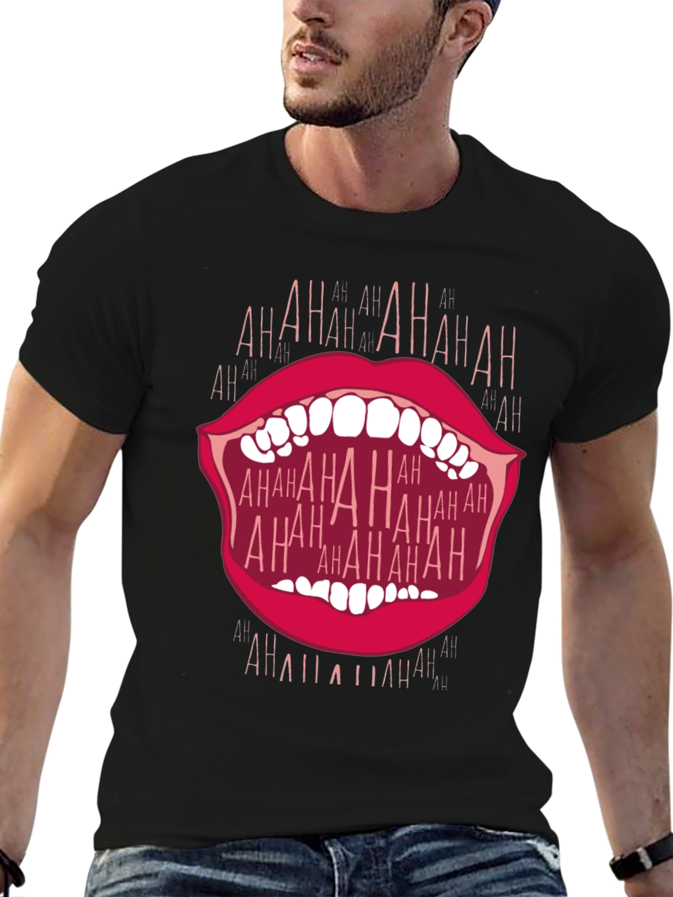 Laughing Mouth Graphic T-Shirt - Bold Statement Tee