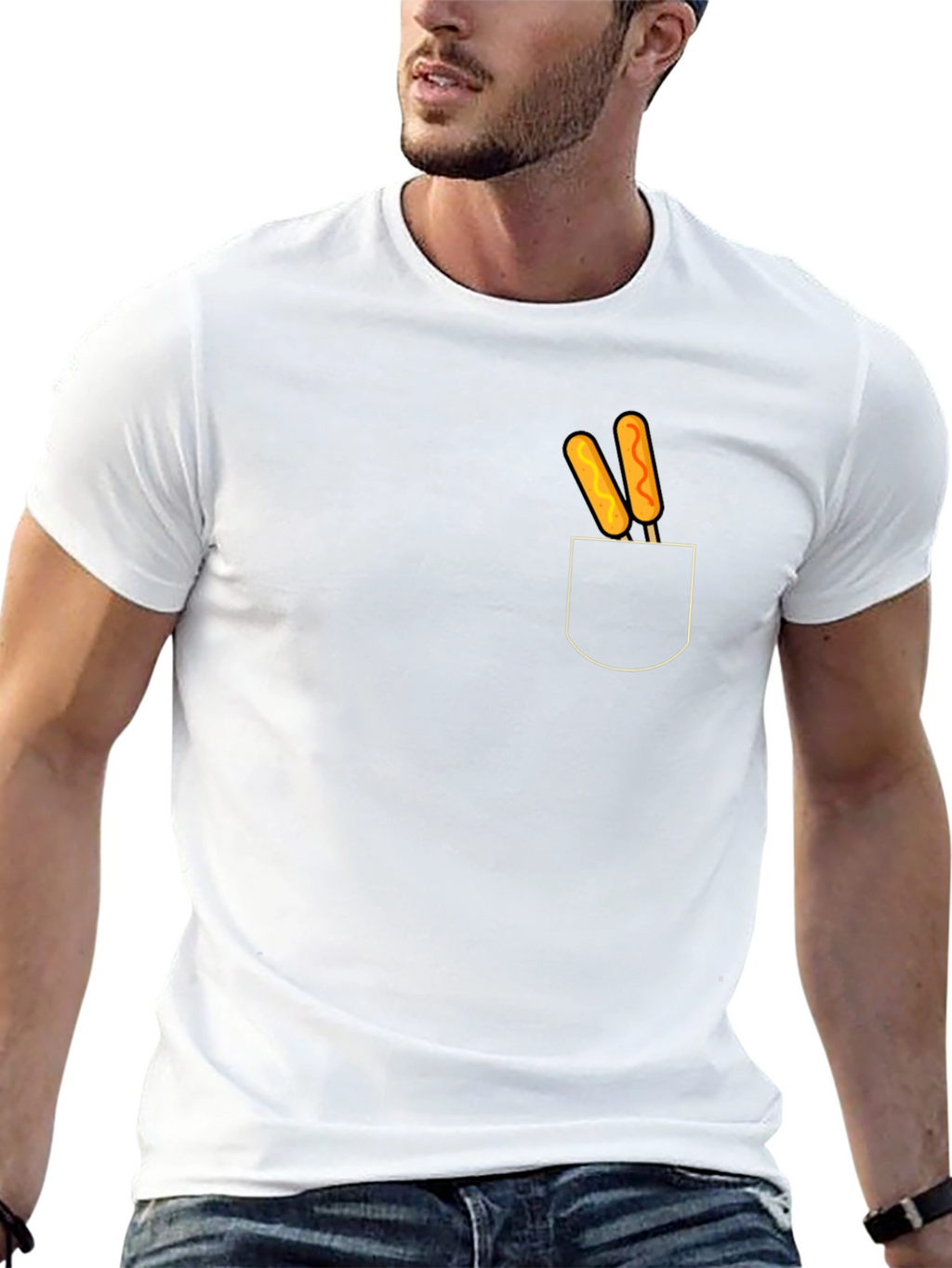 Novelty Corn Dog Pocket Graphic Tee