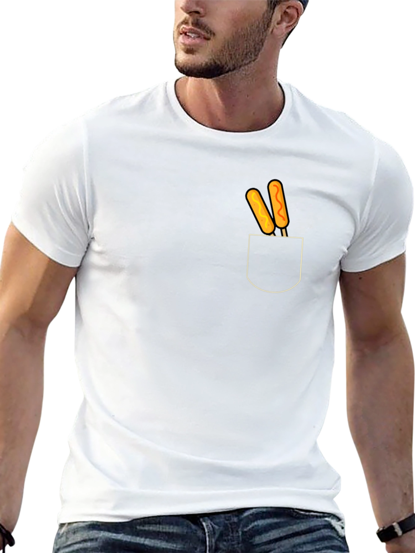 Novelty Corn Dog Pocket Graphic Tee