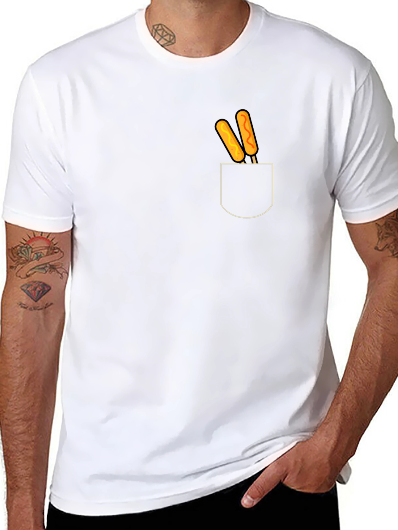 Novelty Corn Dog Pocket Graphic Tee