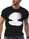 Oyster Pearl Graphic Black T-Shirt