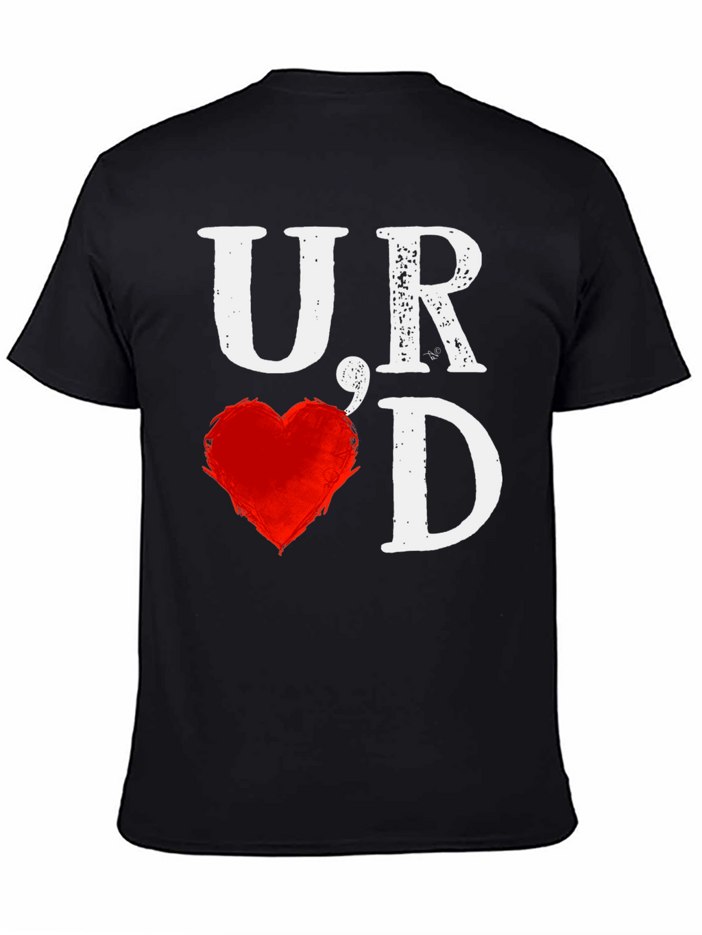 UR Loved T-Shirt - Black with Heart Graphic
