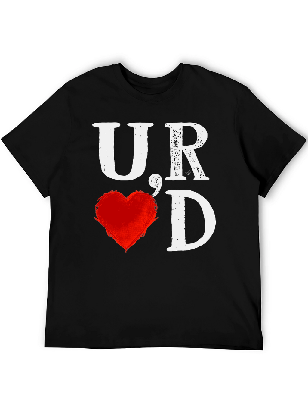 UR Loved T-Shirt - Black with Heart Graphic