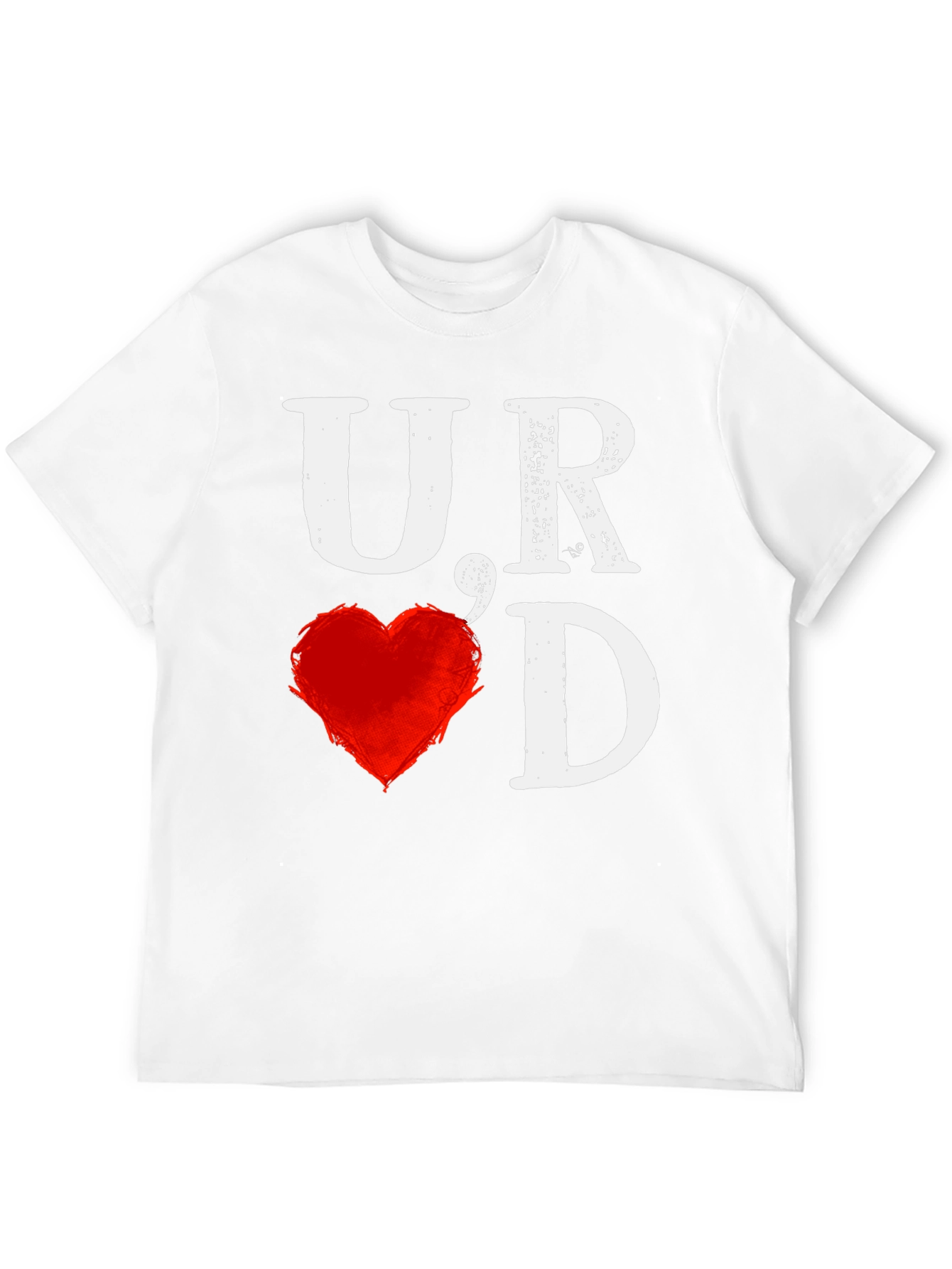UR Loved T-Shirt - Black with Heart Graphic