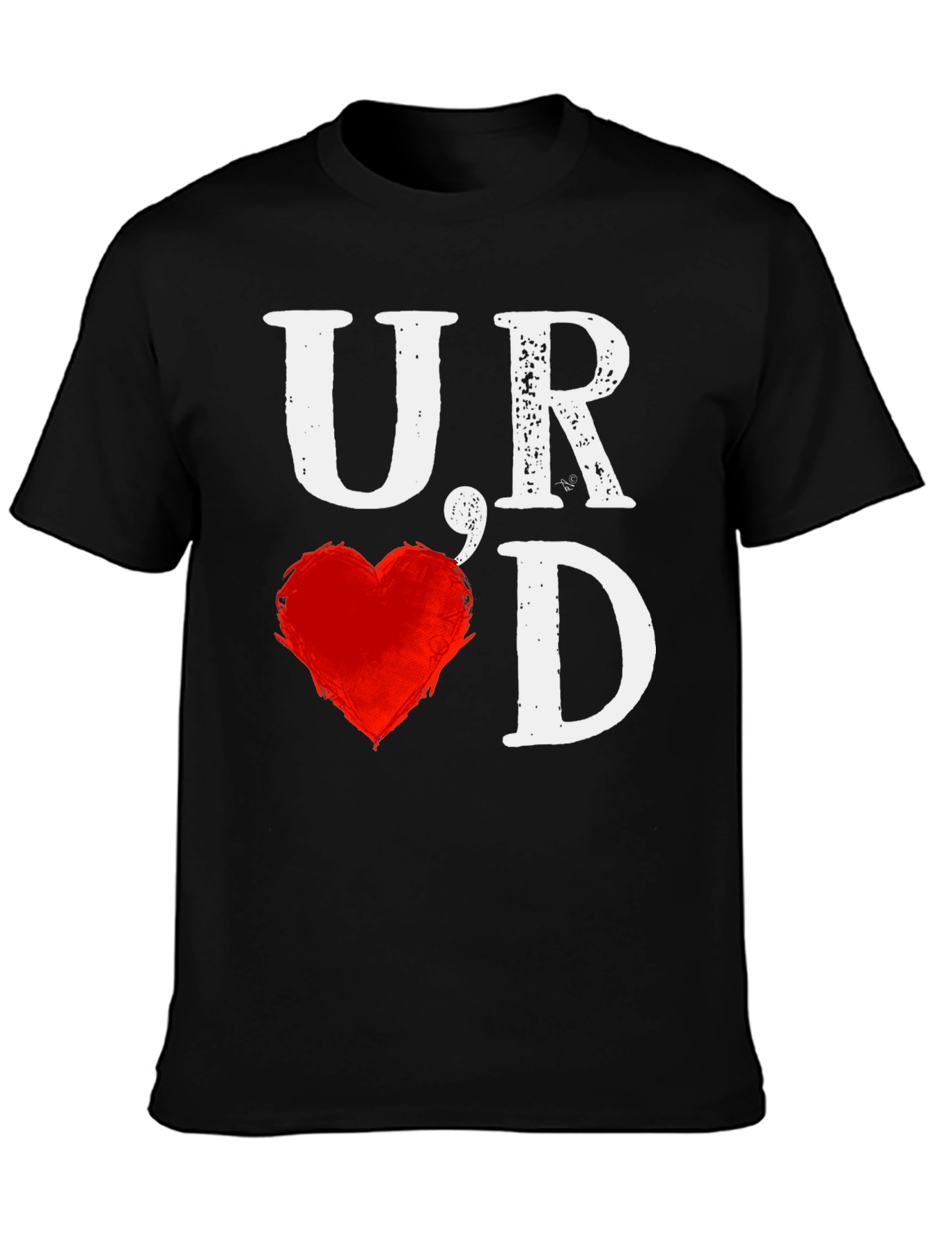 UR Loved T-Shirt - Black with Heart Graphic