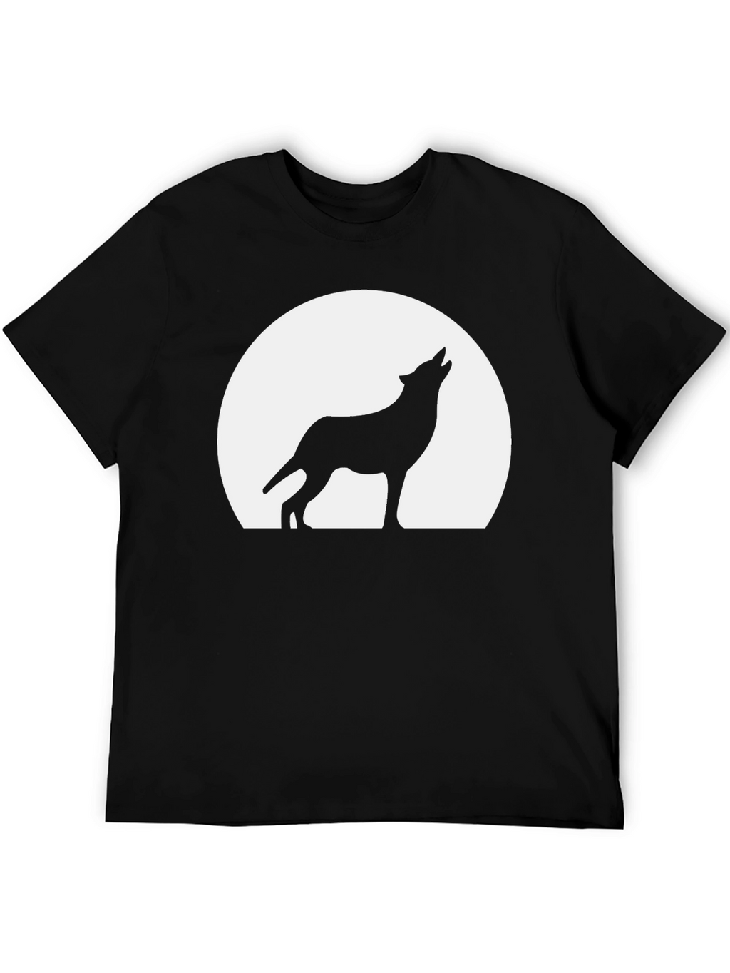 Wolf Howling at the Moon T-Shirt - Black