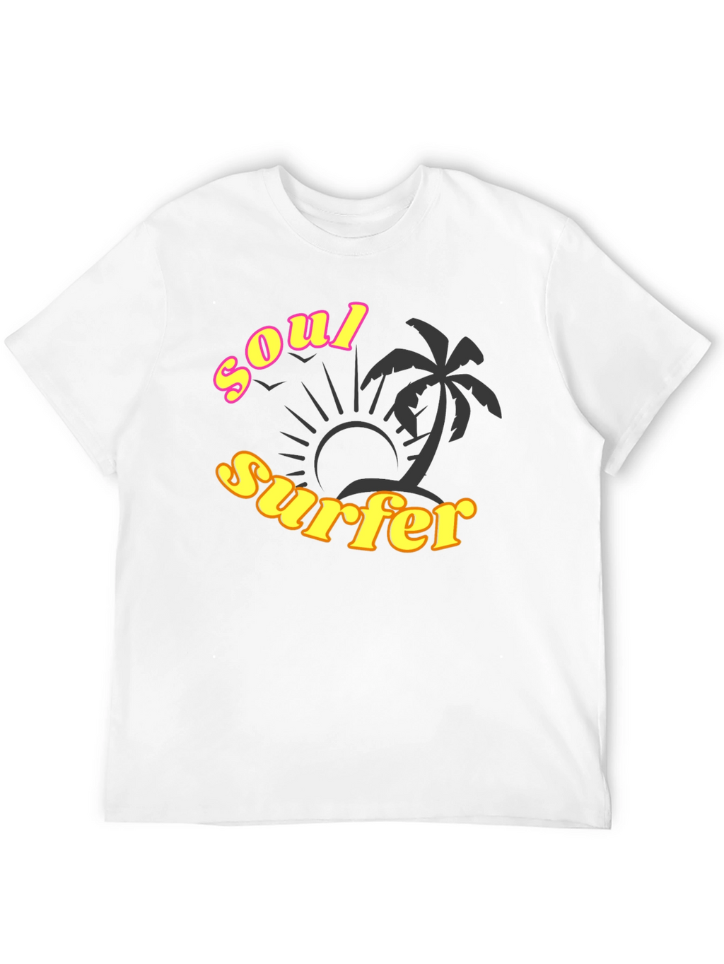 Soul Surfer Black T-Shirt with Palm Tree Design