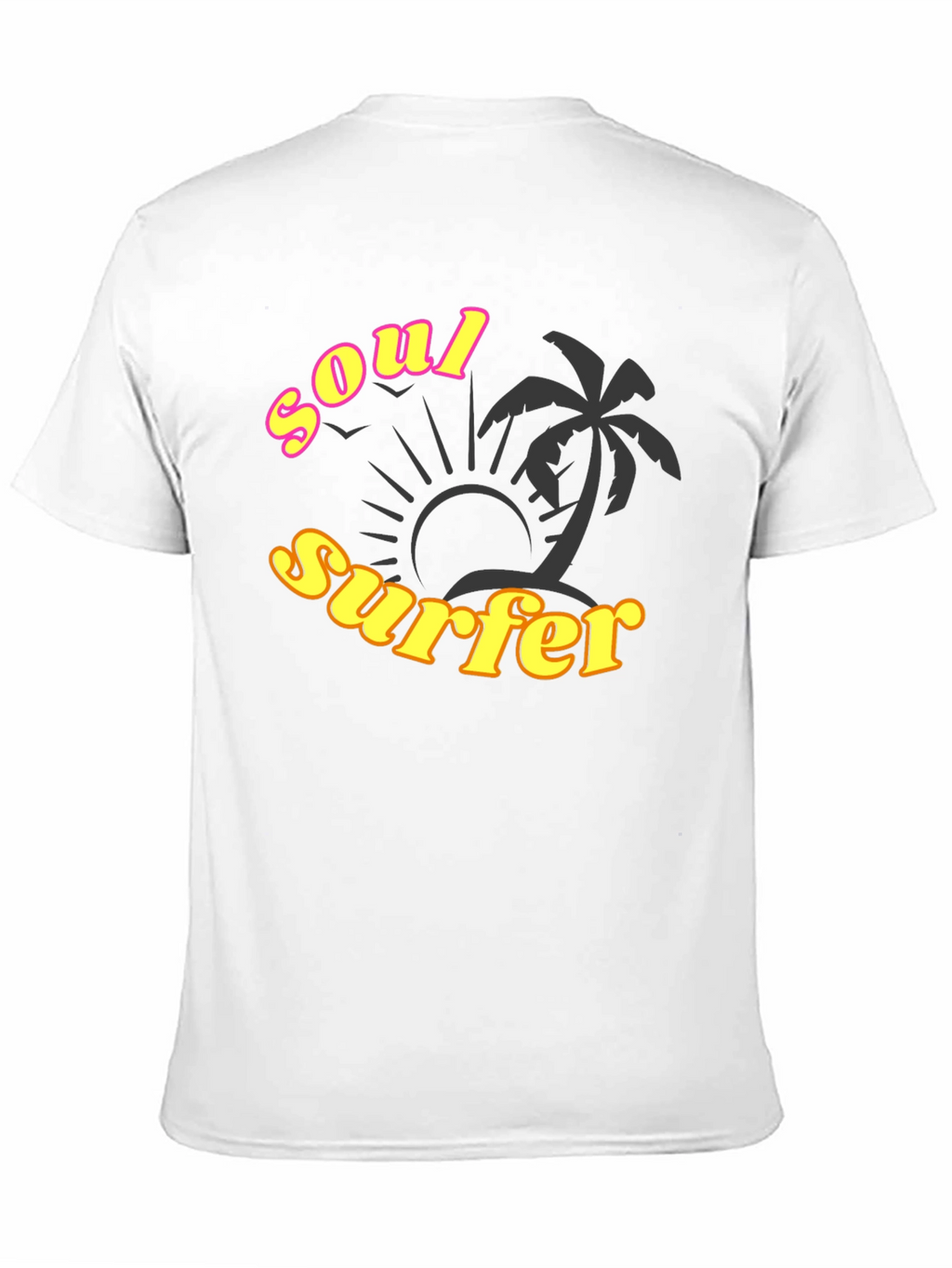 Soul Surfer Black T-Shirt with Palm Tree Design