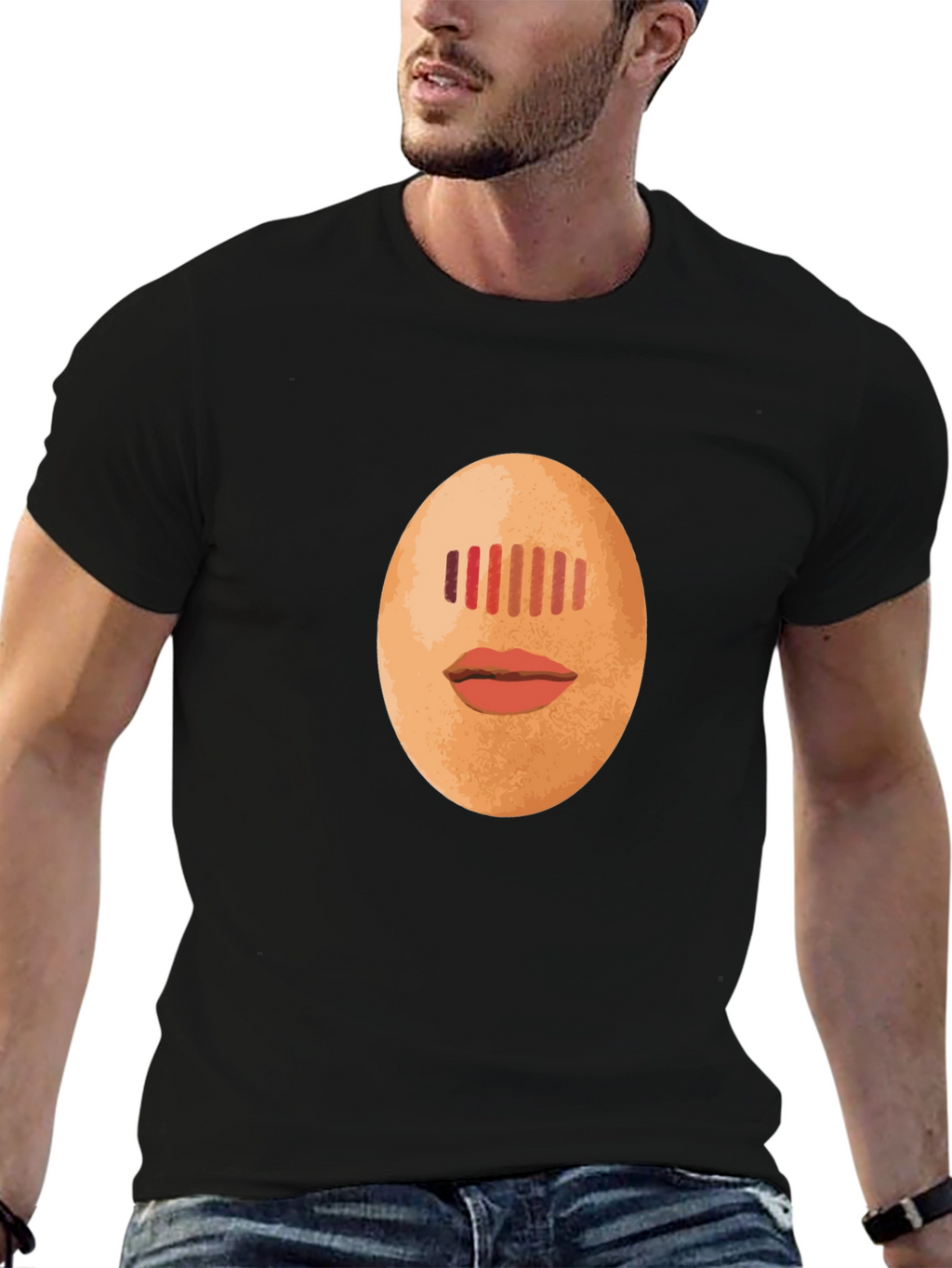 Egg Head Graphic Tee - Unique Black T-Shirt