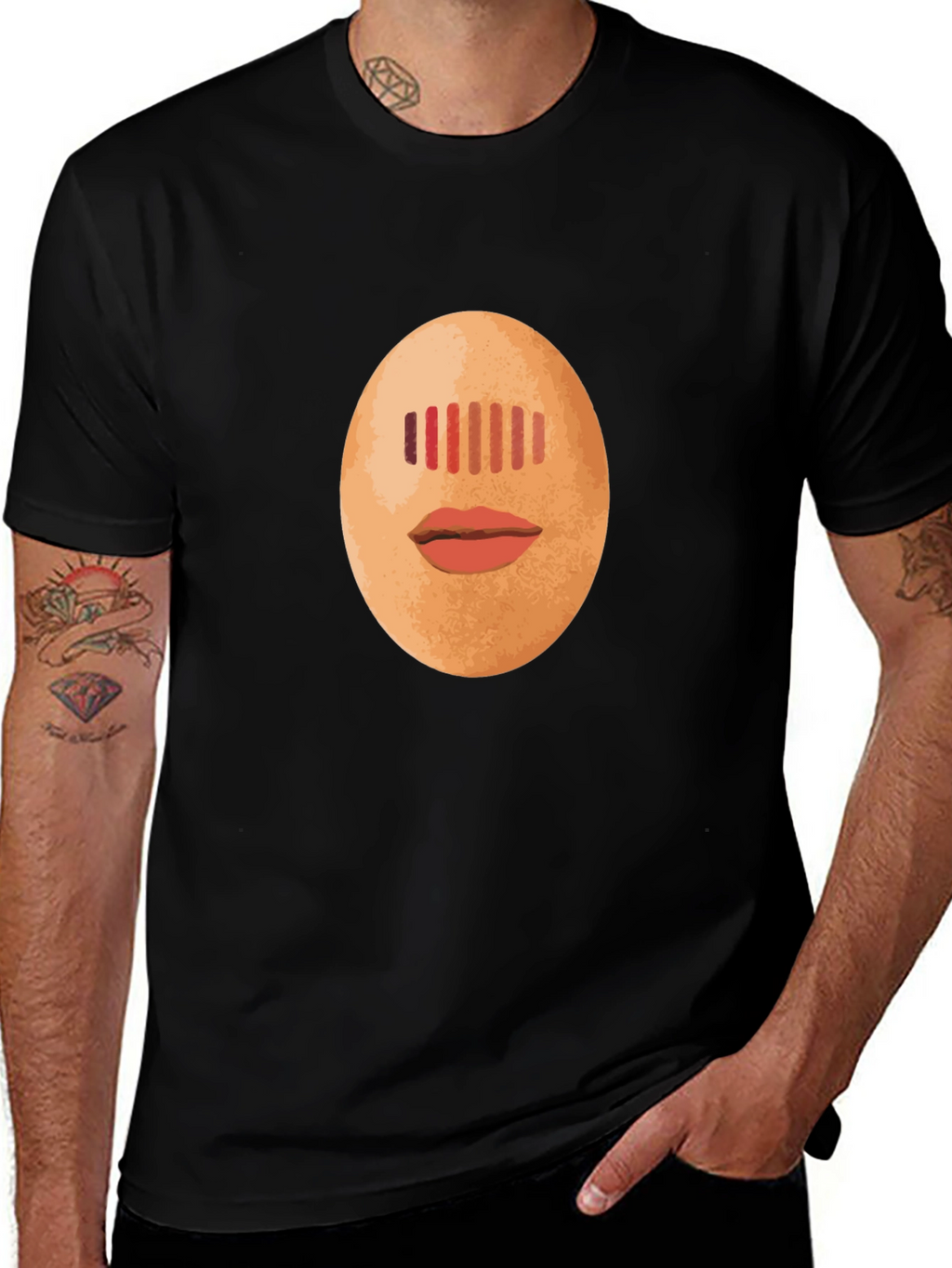 Egg Head Graphic Tee - Unique Black T-Shirt