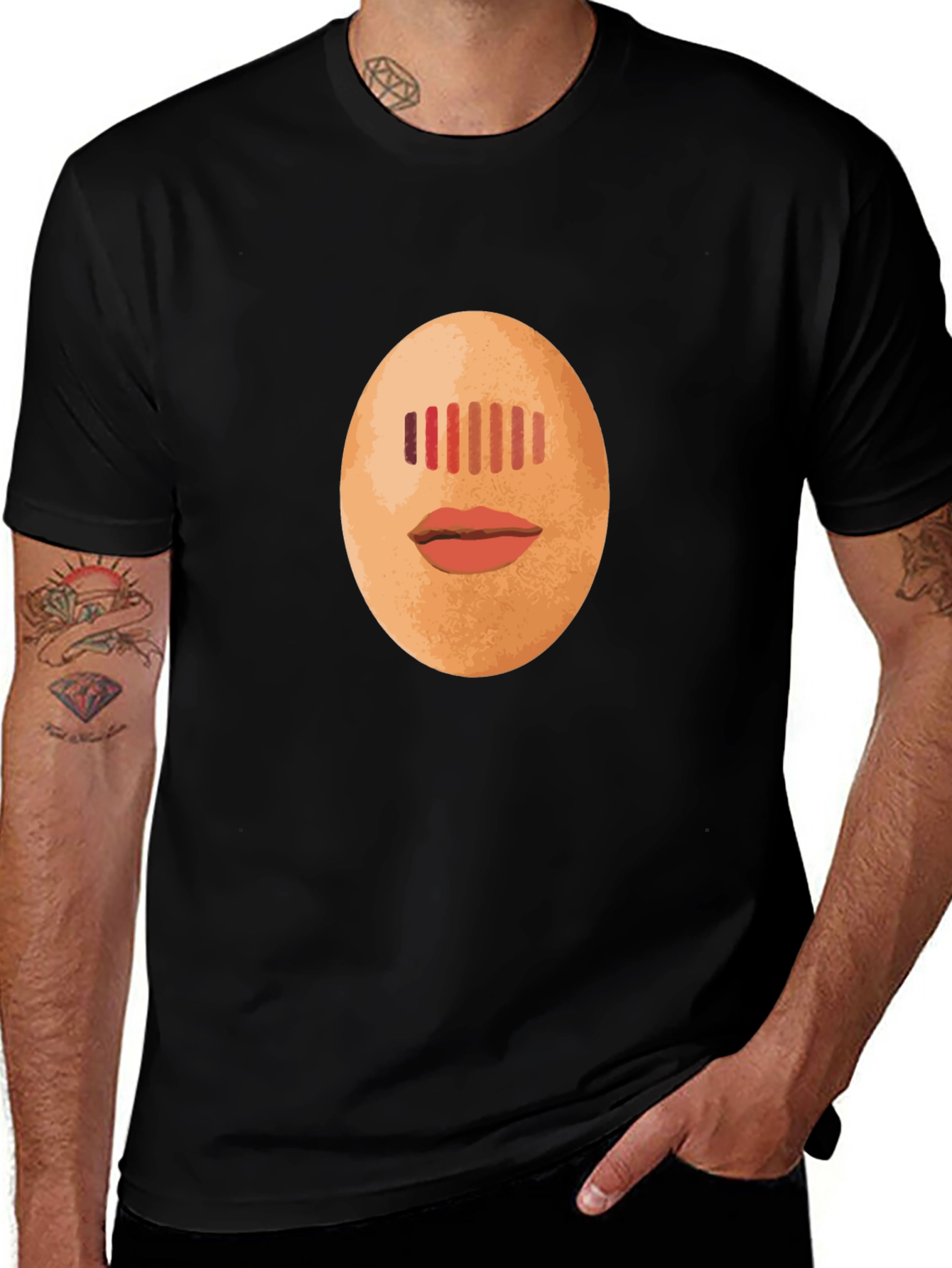 Egg Head Graphic Tee - Unique Black T-Shirt