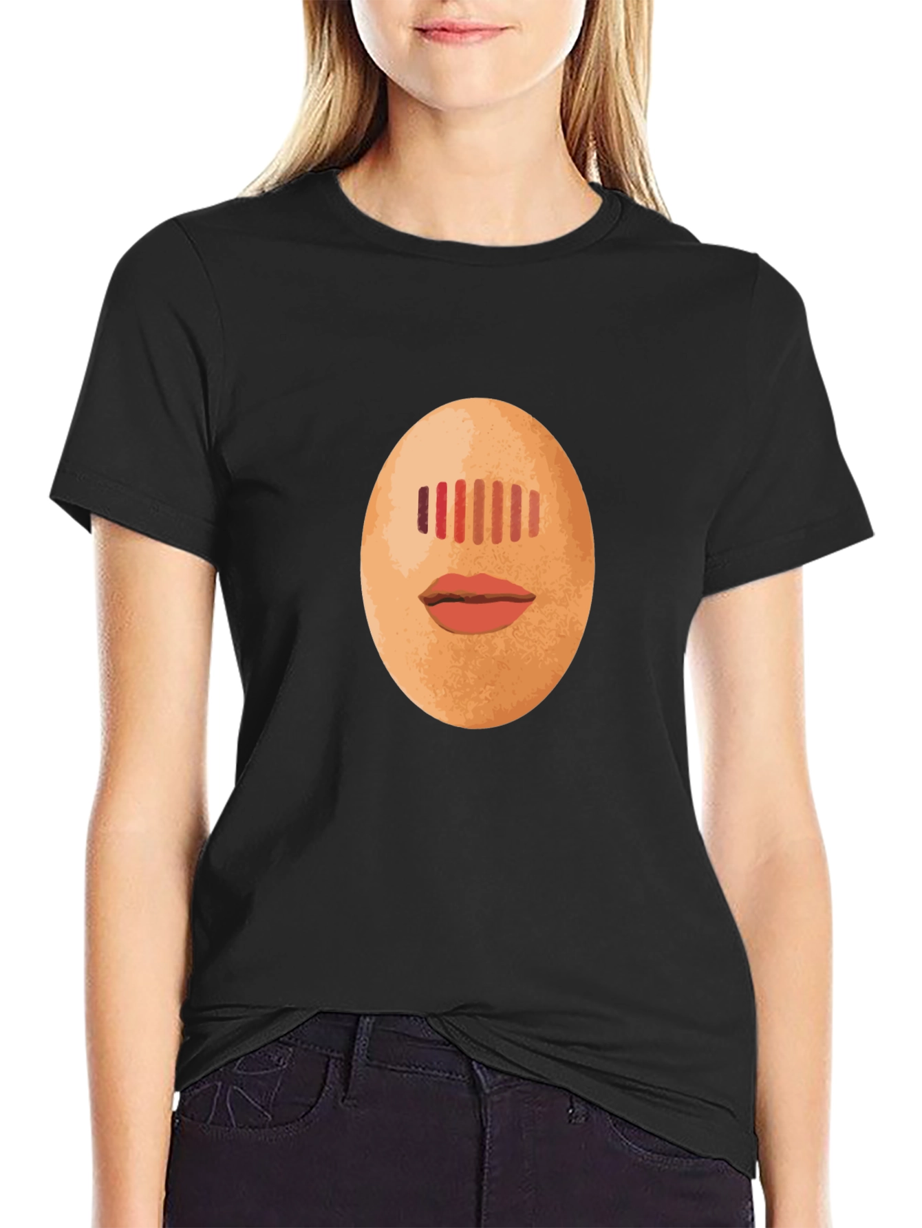 Egg Head Graphic Tee - Unique Black T-Shirt
