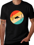 Retro Rhino Heartbeat T-Shirt - Black