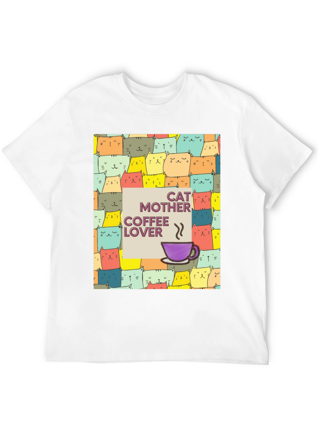 Cat Mother Coffee Lover Graphic T-Shirt