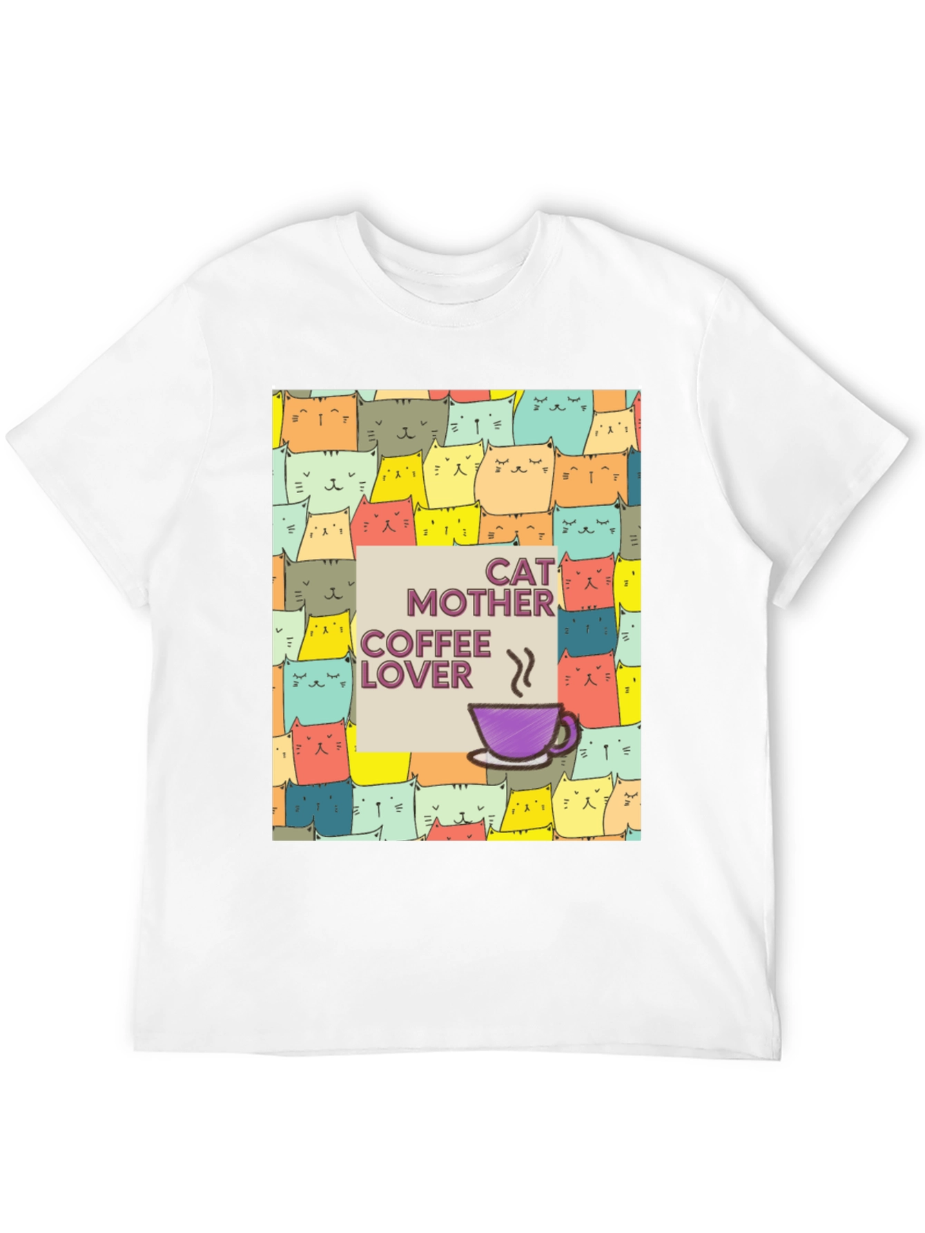 Cat Mother Coffee Lover Graphic T-Shirt